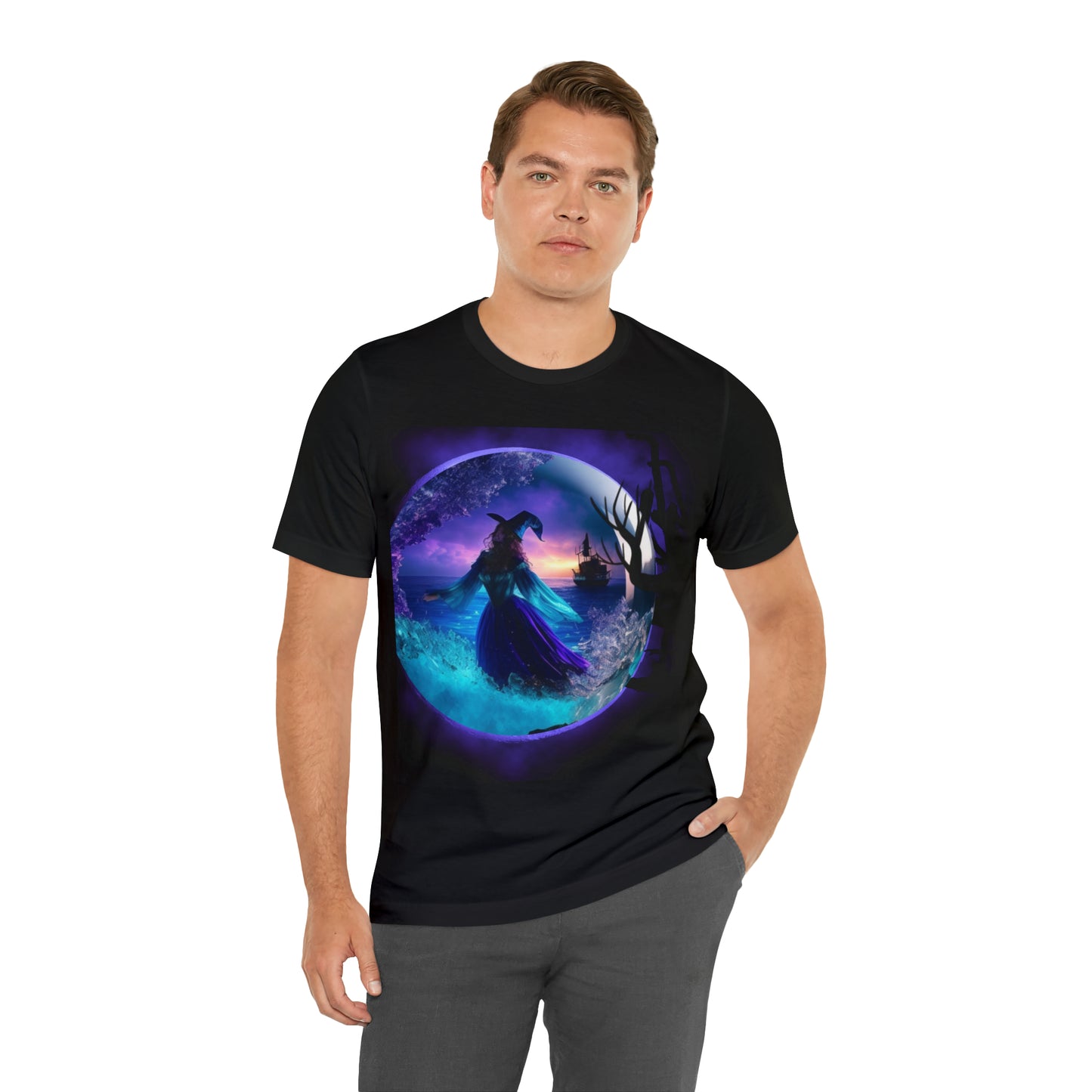 Camiseta de manga corta unisex Jersey - Halloween Witch AI - 02