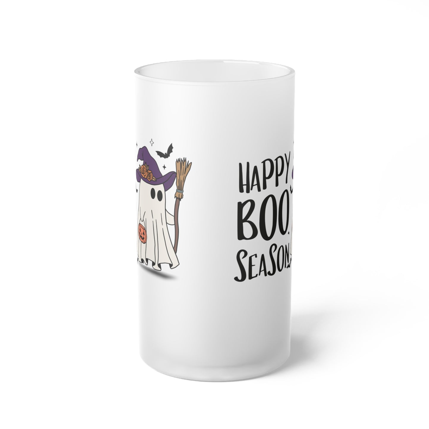 Frosted Glass Beer Mug - Halloween - Little Ghost - 21