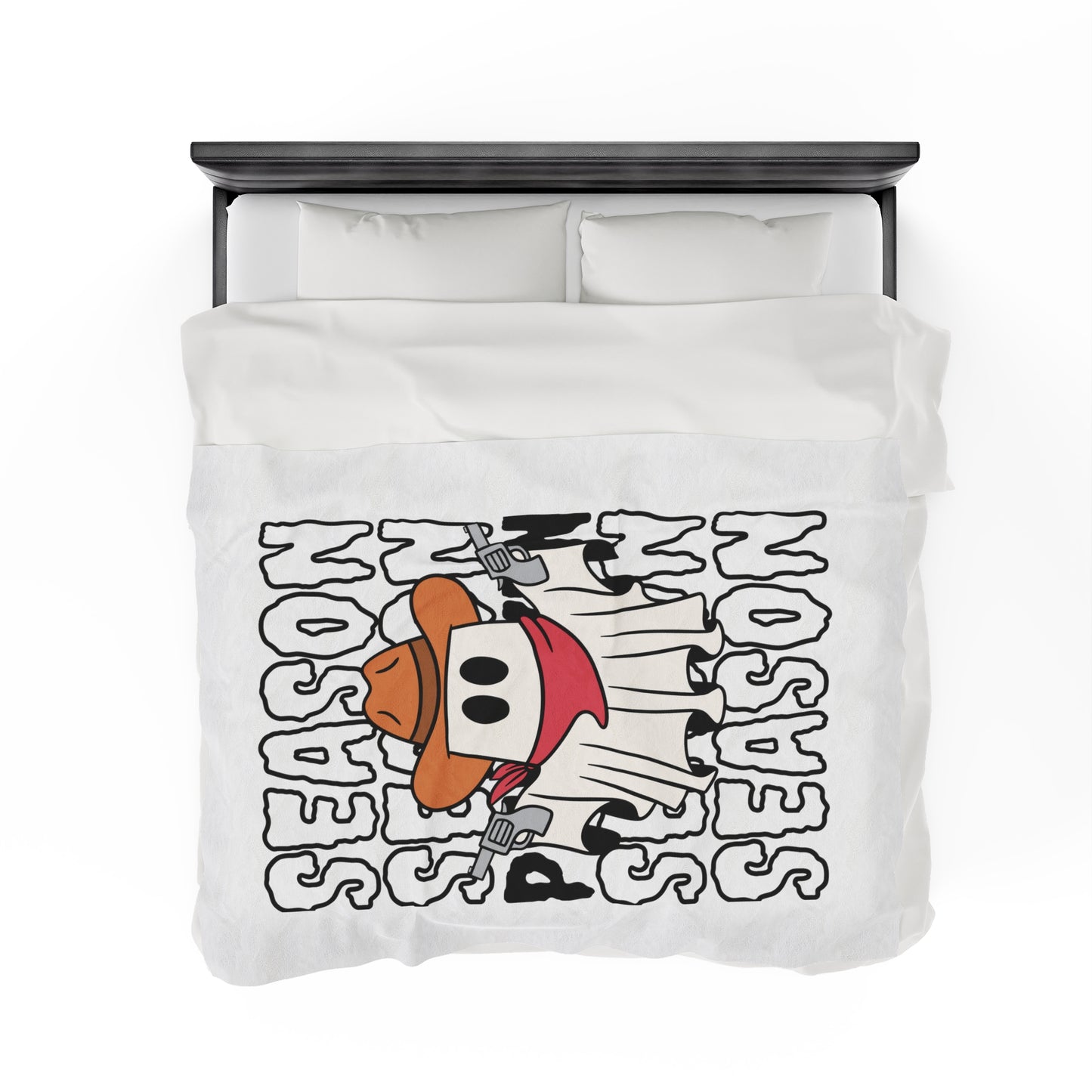 Couverture en Peluche Velours - Halloween - Petit Fantôme - 17