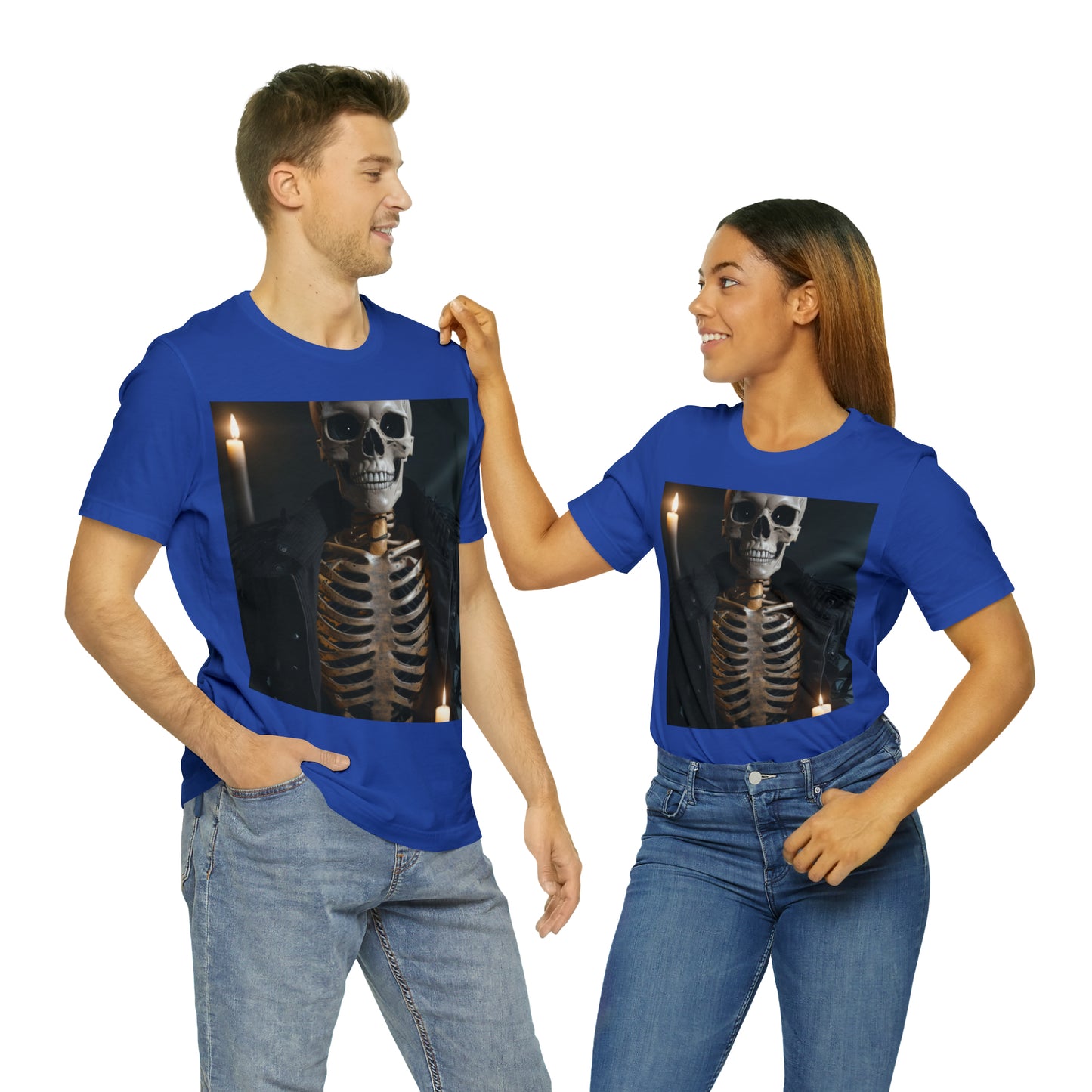 Camiseta de manga corta Unisex Jersey - Halloween Skeleton man AI - 03