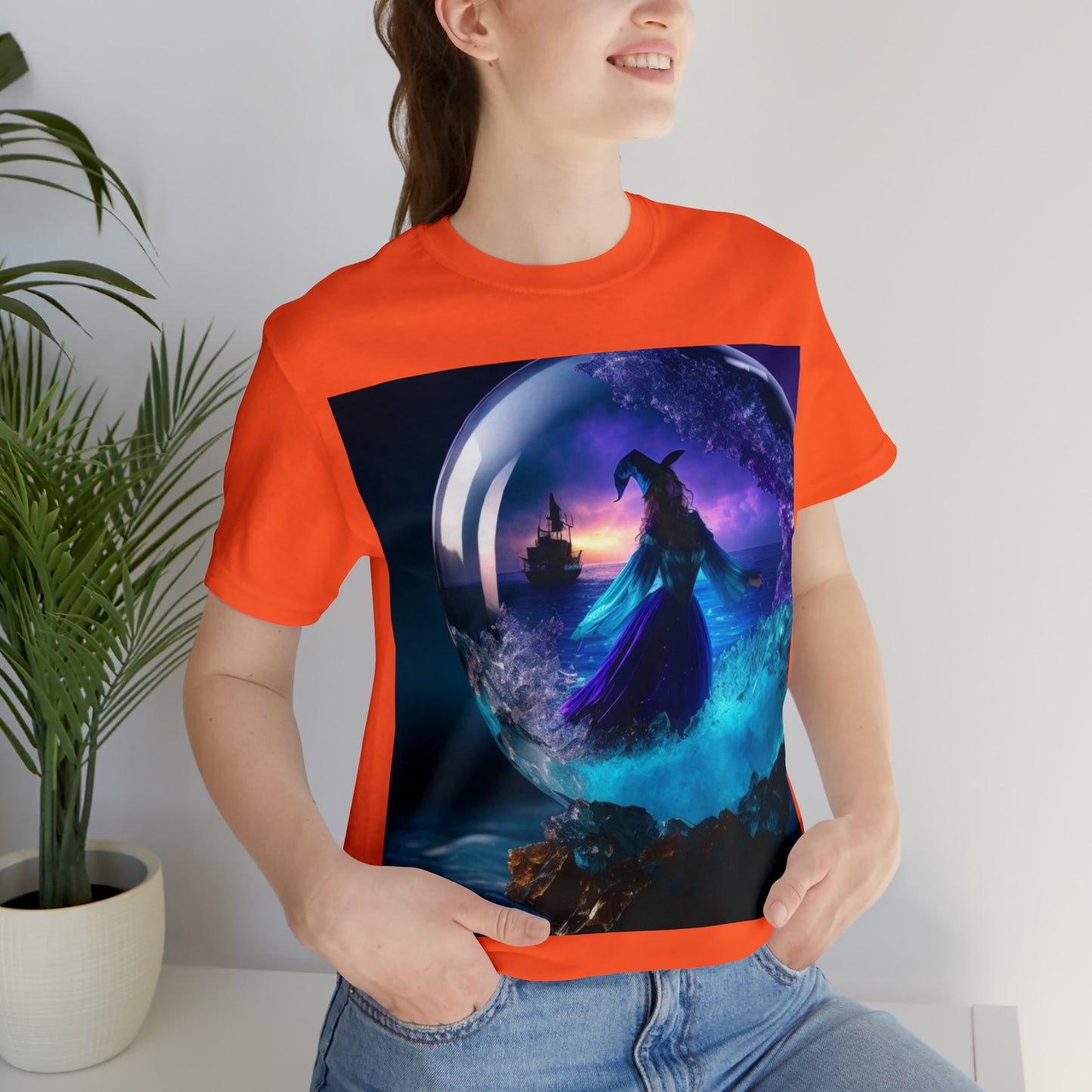 Camiseta de manga corta unisex Jersey - Halloween Witch AI - 01