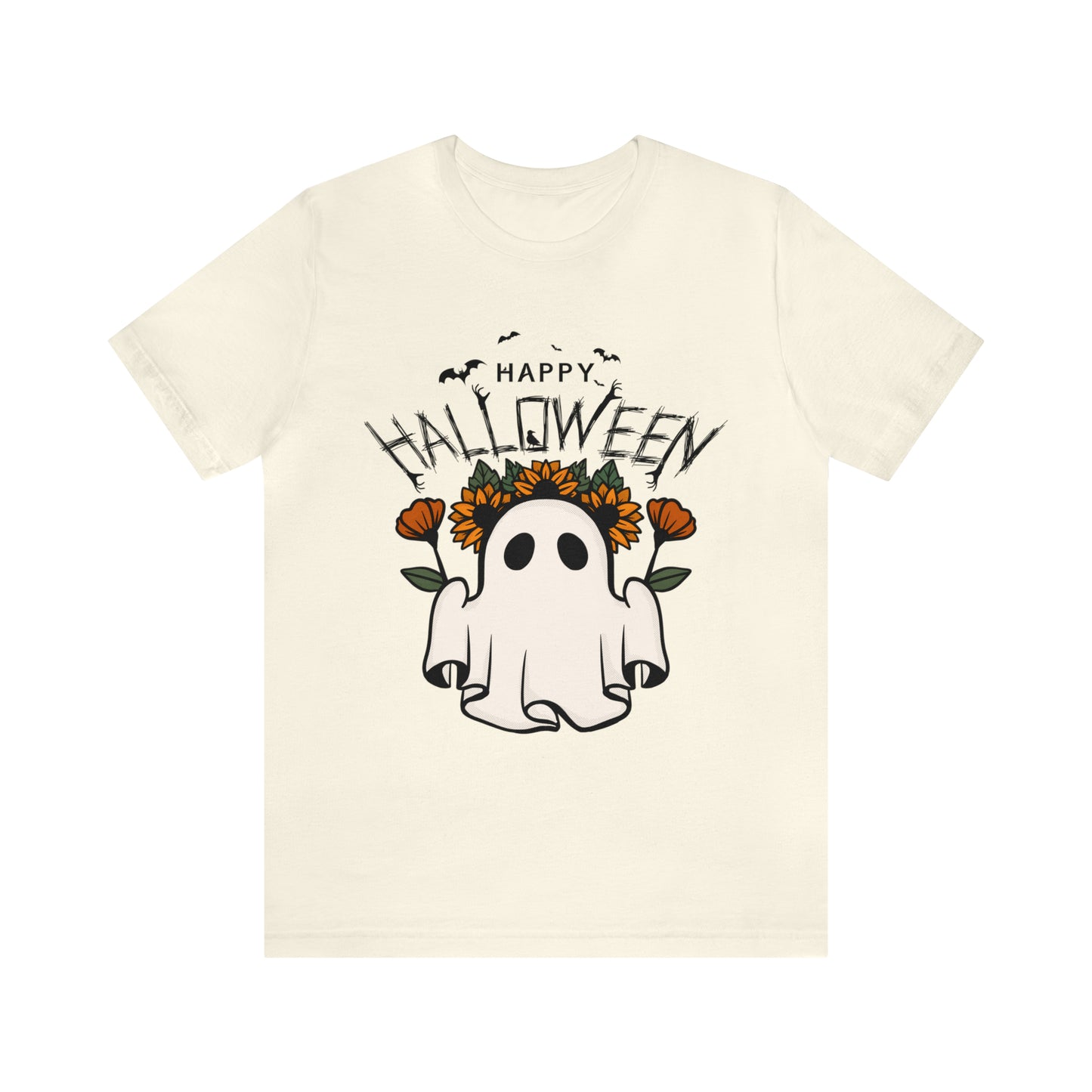 Tee-shirt à manches courtes en jersey unisexe - Halloween - Petit Fantôme - 03