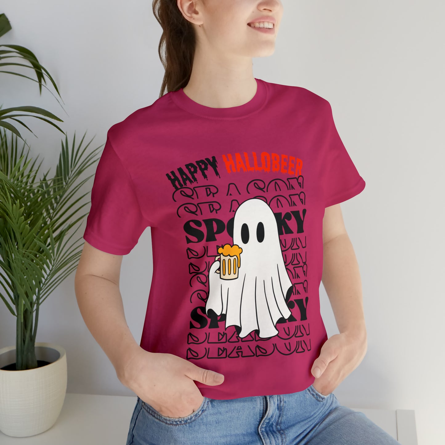 Tee-shirt à manches courtes en jersey unisexe - Halloween - Petit Fantôme - 01