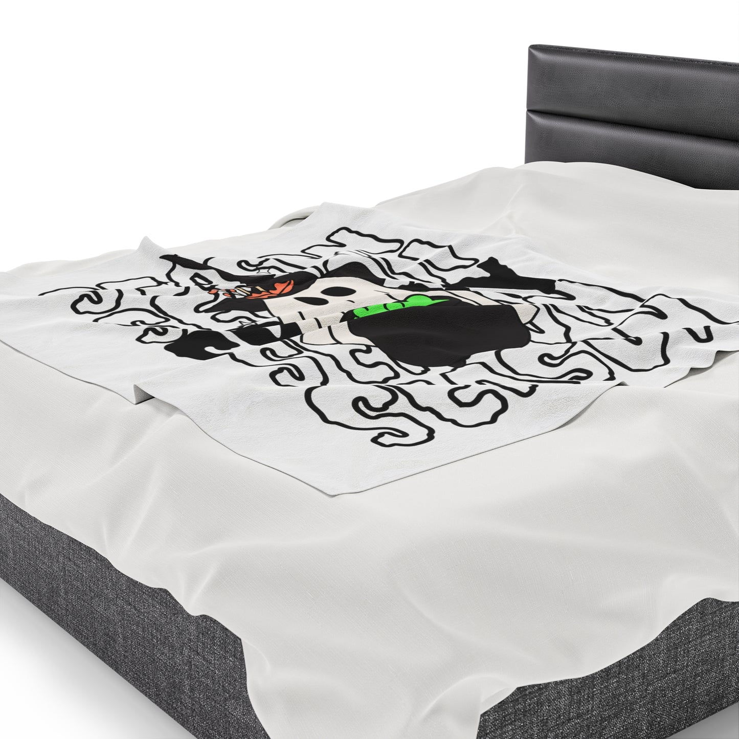 Couverture en Peluche en Velours - Halloween - Petit Fantôme - 14