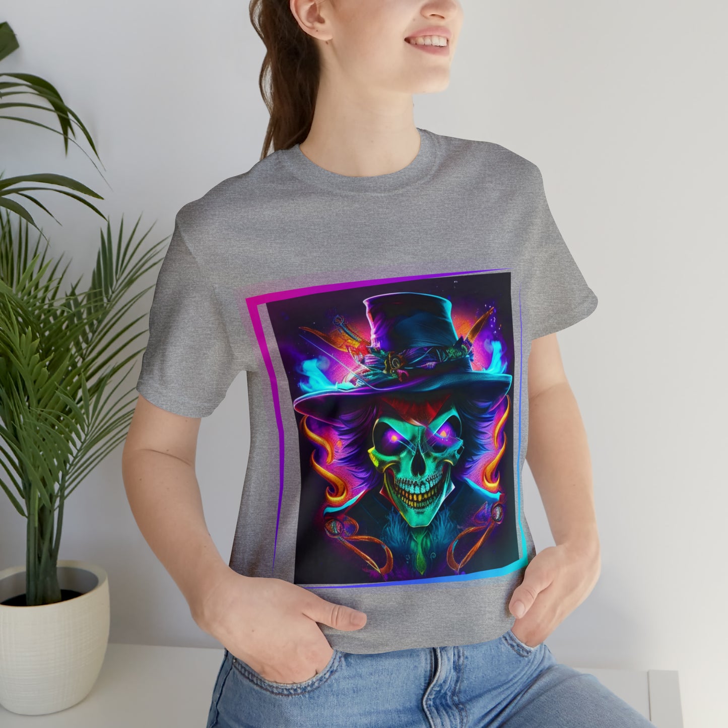 Camiseta de manga corta unisex Jersey - Calaveras de brujas de Halloween - 01