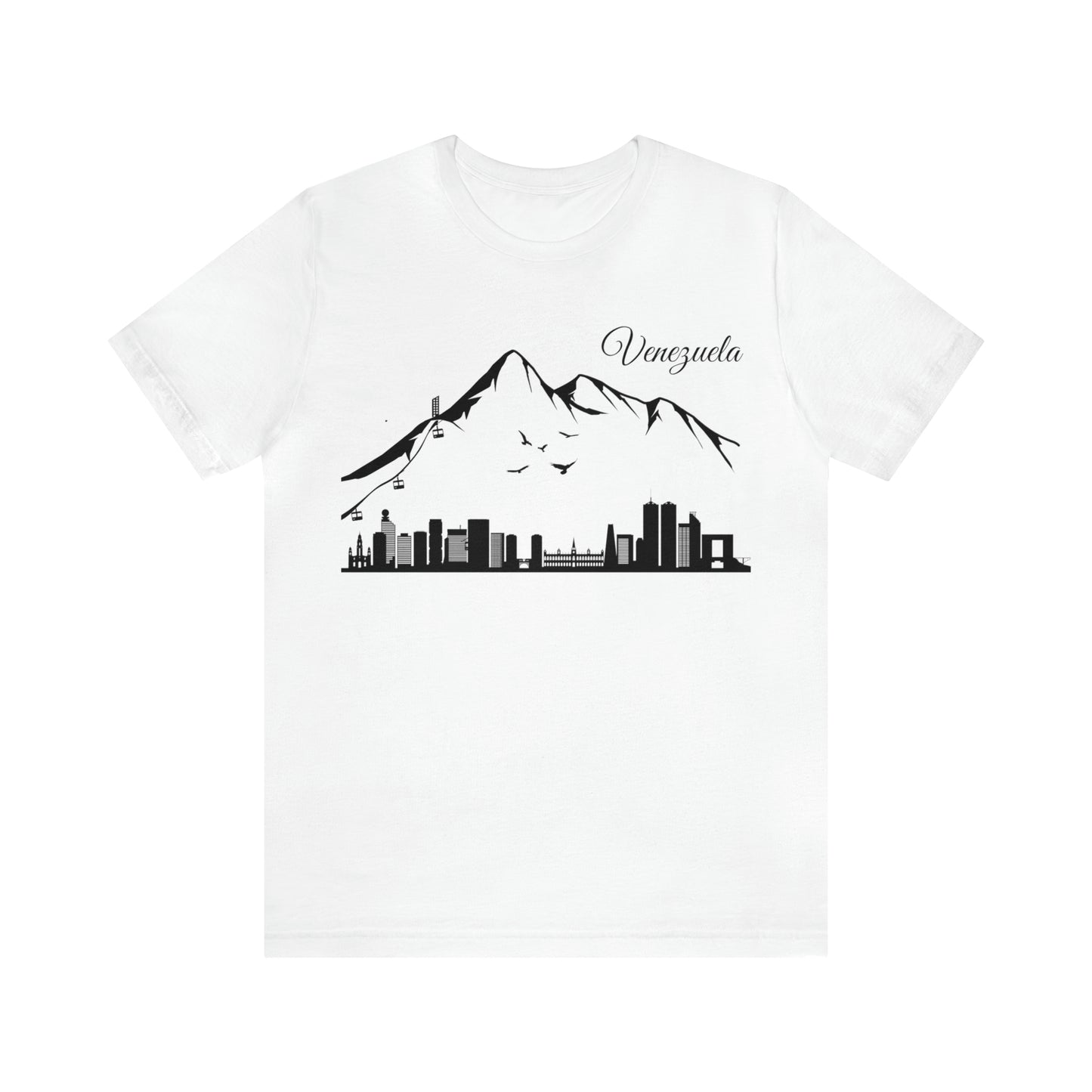 Camiseta de Manga Corta Jersey Unisex - Silueta de Caracas