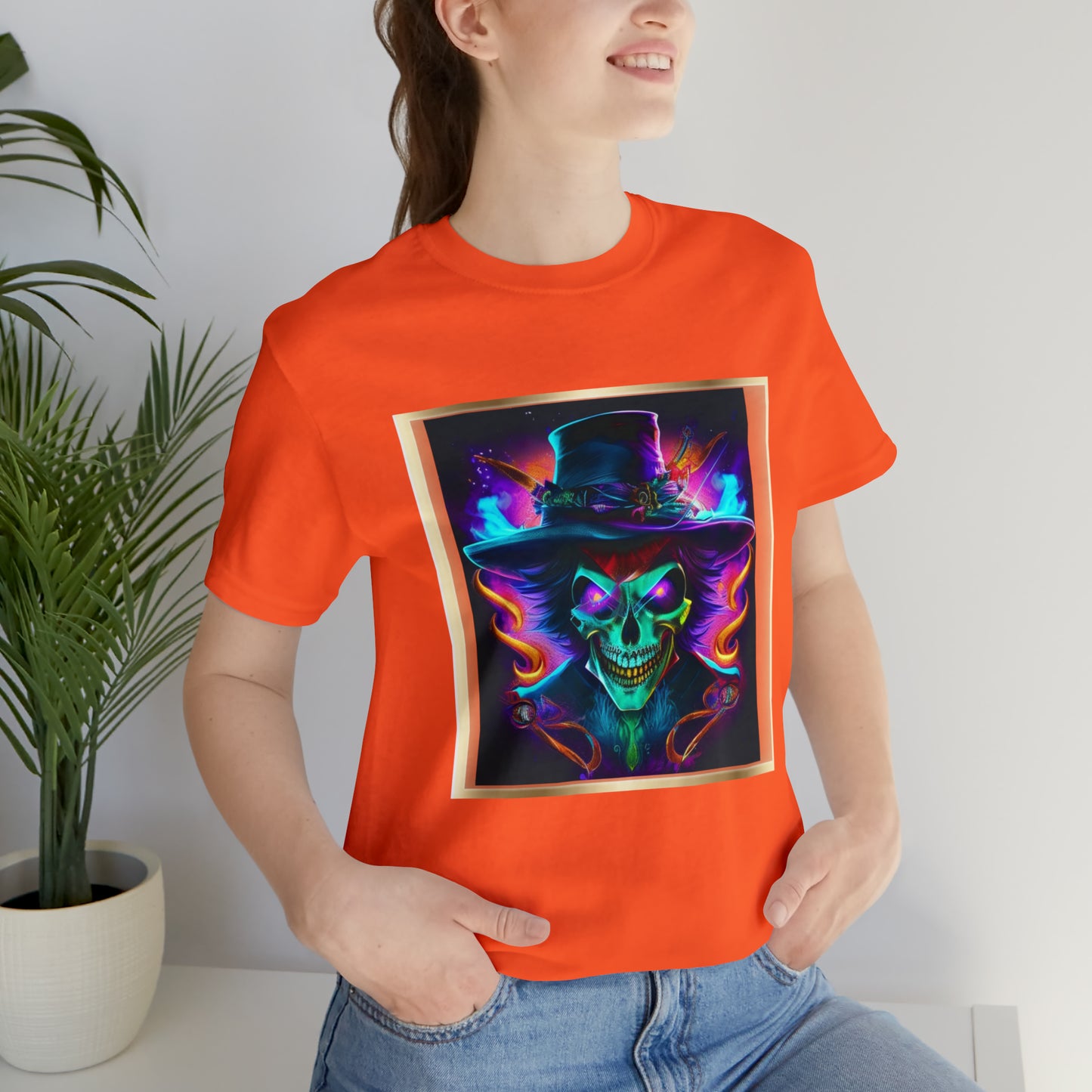 Camiseta de manga corta unisex Jersey - Calaveras de brujas de Halloween - 09