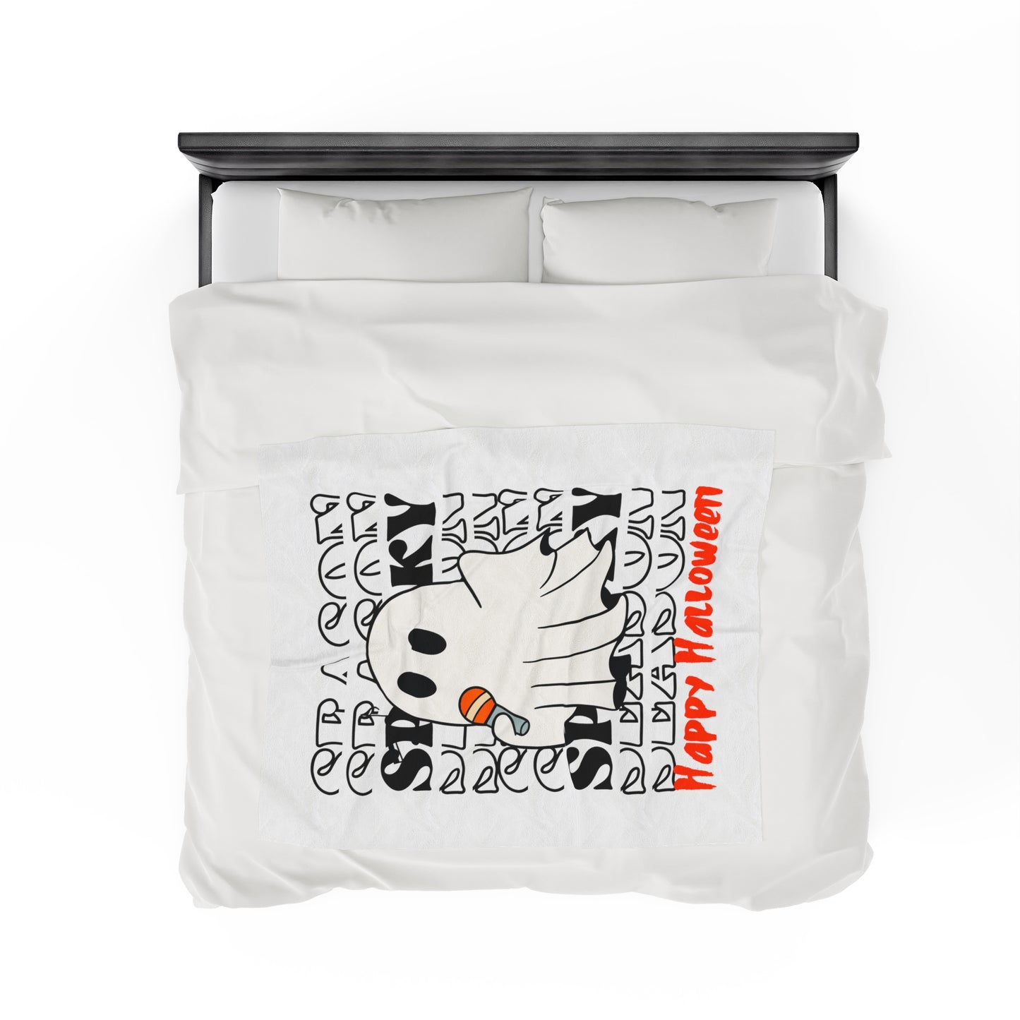 Couverture en peluche en velours - Halloween - Petit Fantôme - 06