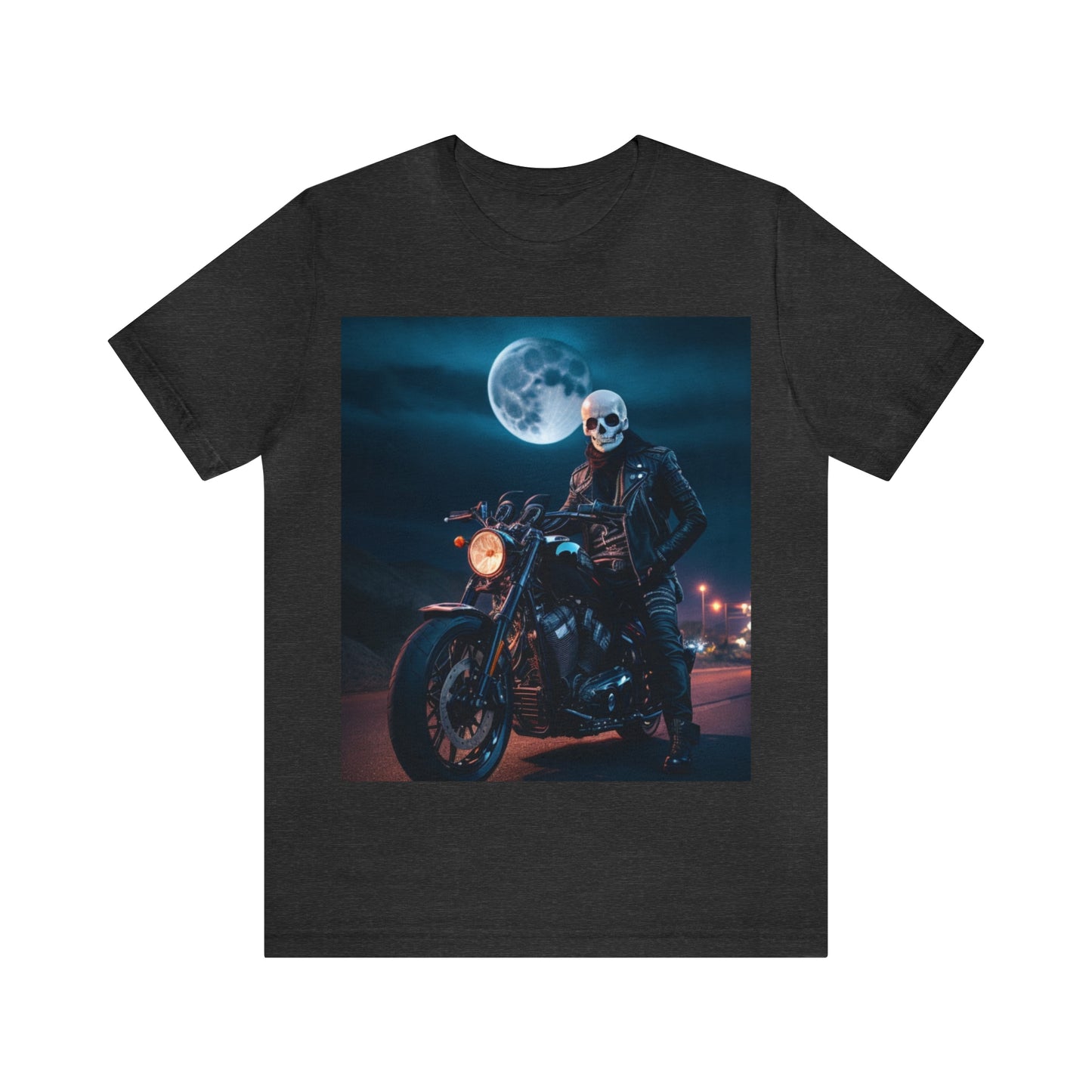 Camiseta de manga corta Unisex Jersey - Halloween Motociclista AI - 02
