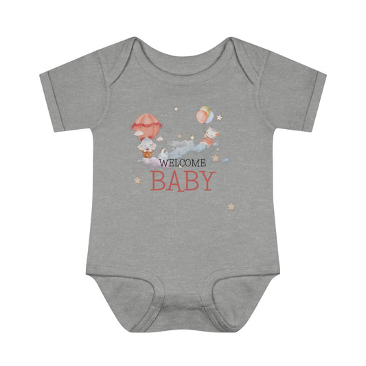 Infant Baby Rib Bodysuit - Welcome Baby - 05