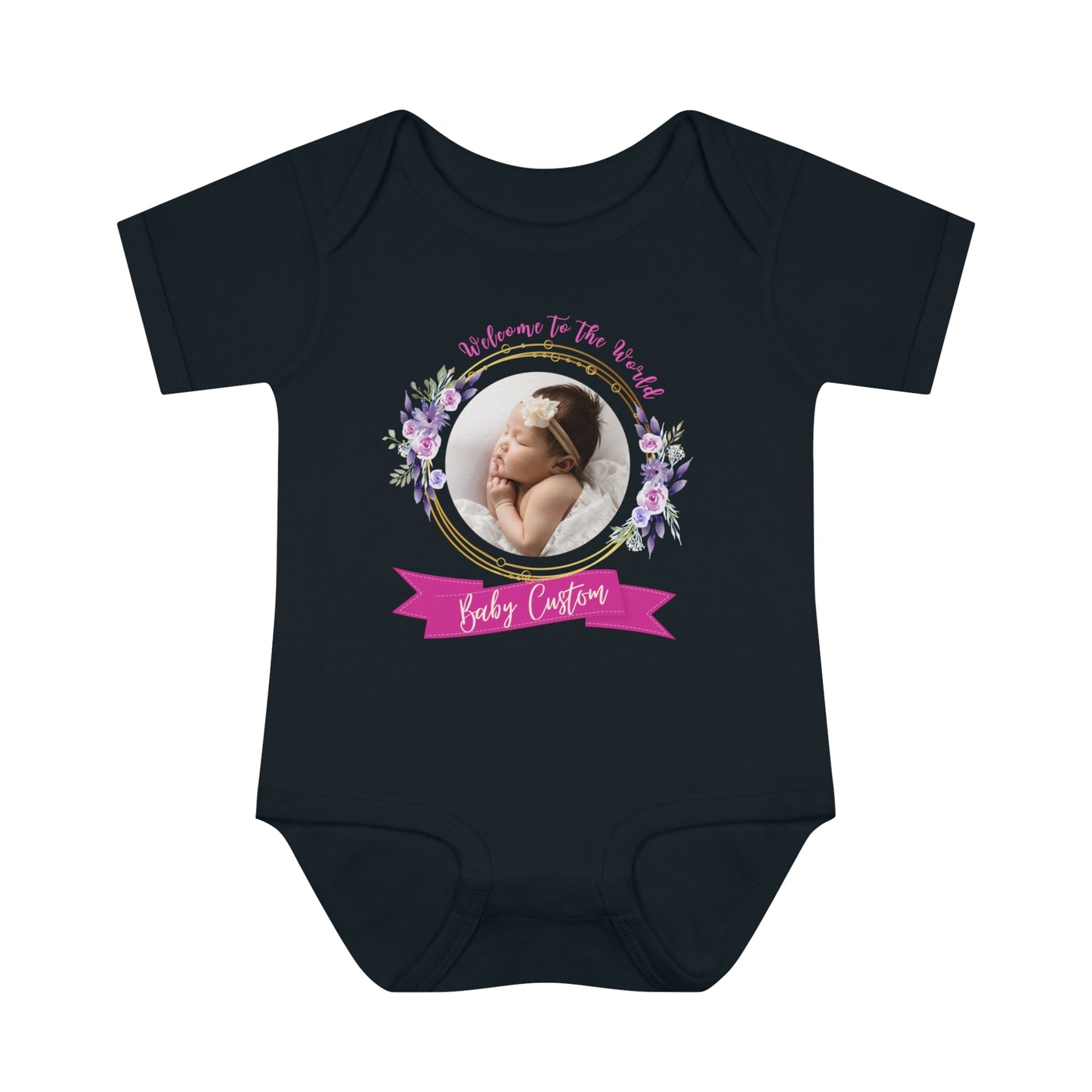 Body de costilla para bebé infantil - Bebé de bienvenida - Personalizado - 01