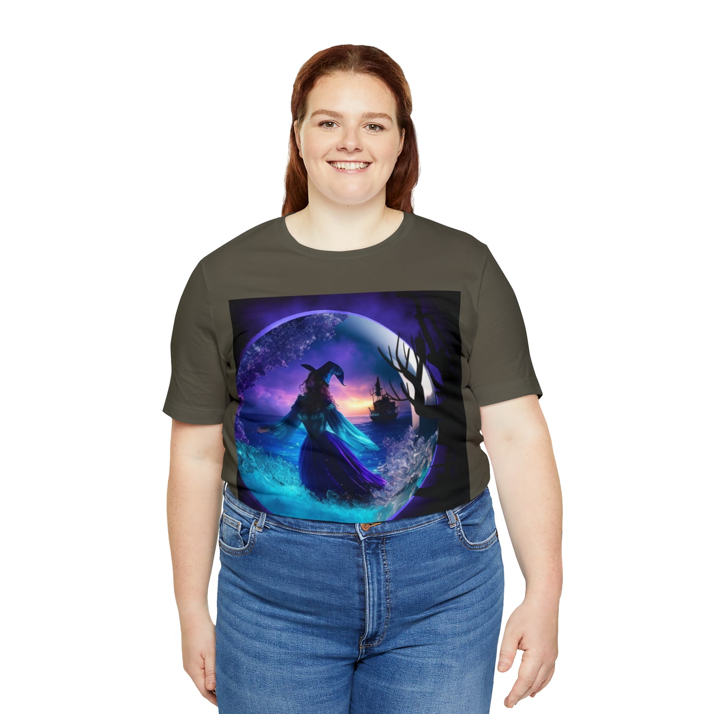 Camiseta de manga corta unisex Jersey - Halloween Witch AI - 02