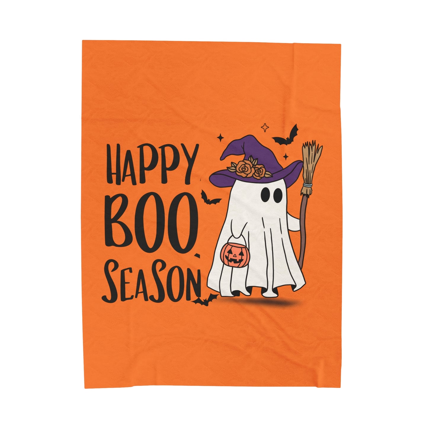 Velveteen Plush Blanket - Halloween - Little Ghost - 21-01