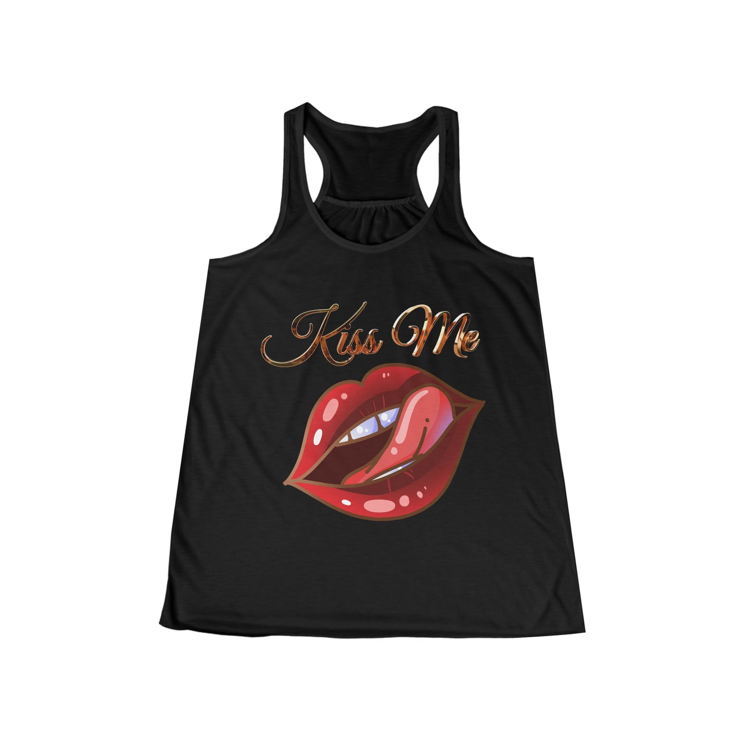 Camiseta sin mangas fluida con espalda cruzada para mujer - Labios de amor - 02