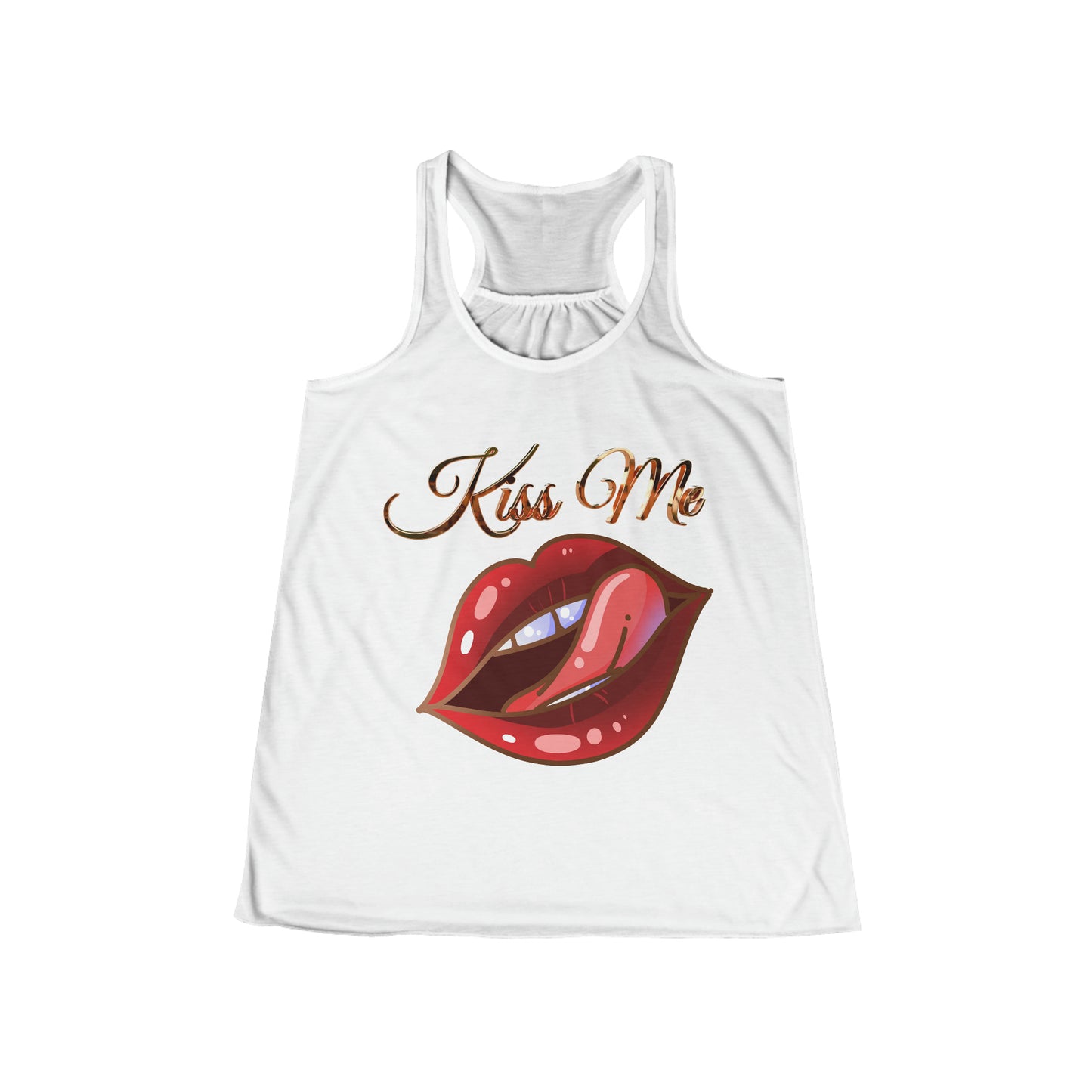 Camiseta sin mangas fluida con espalda cruzada para mujer - Labios de amor - 02