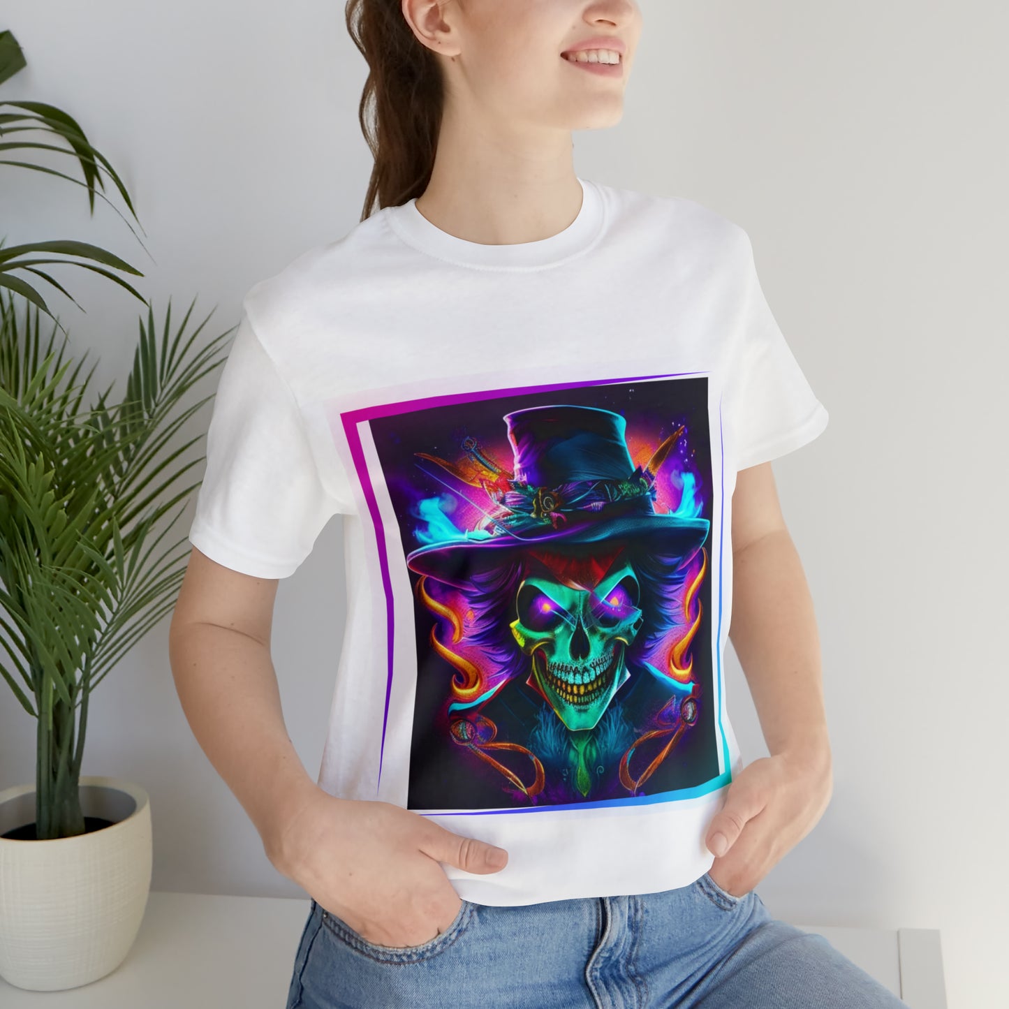 Camiseta de manga corta unisex Jersey - Calaveras de brujas de Halloween - 01