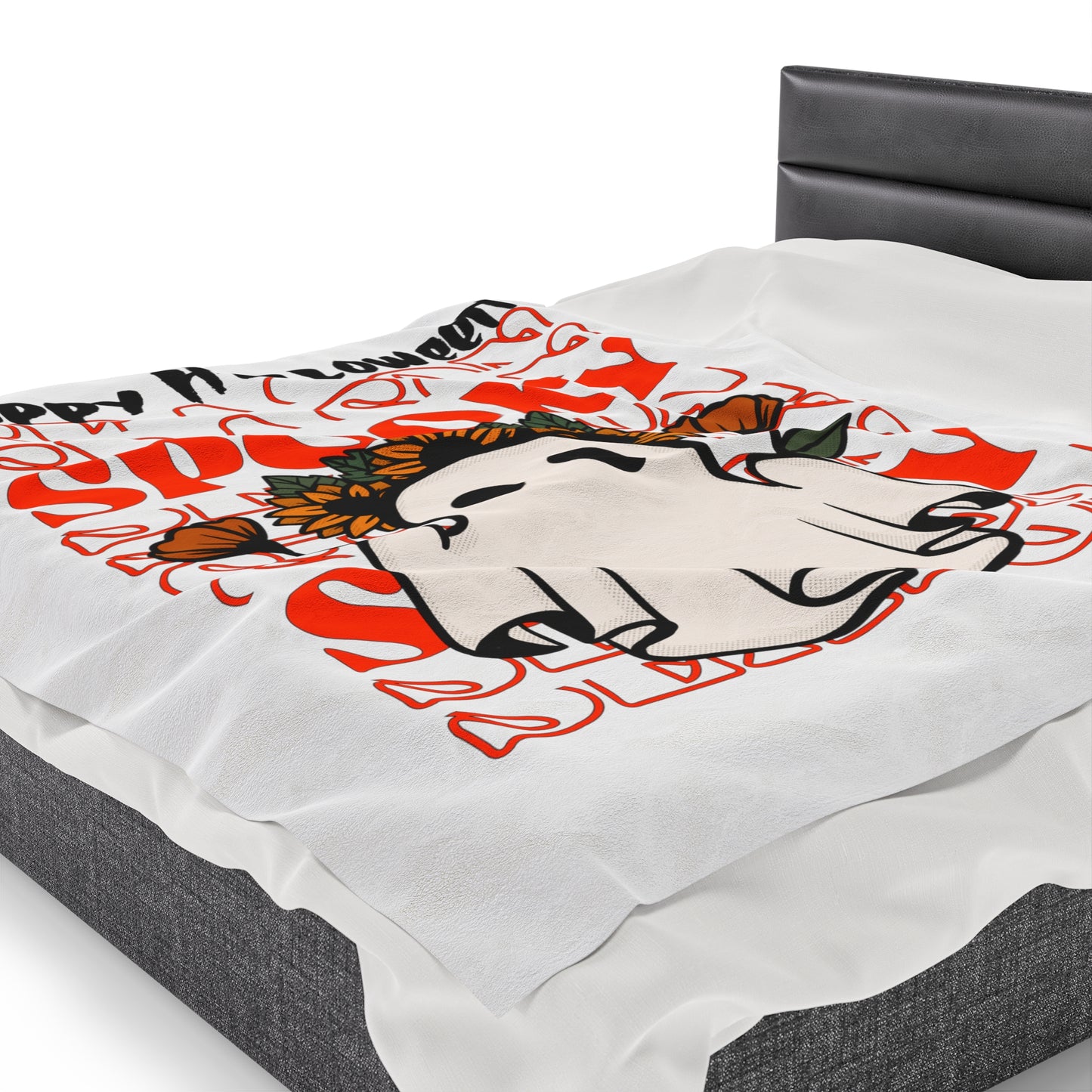 Couverture en Peluche Velours - Halloween - Petit Fantôme - 11