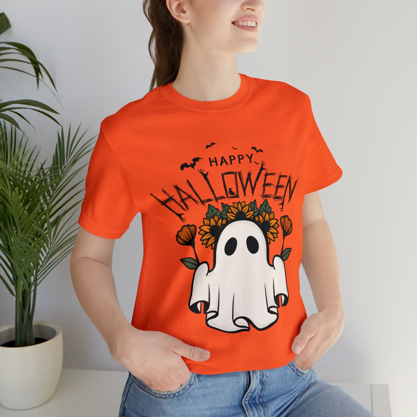 Tee-shirt à manches courtes en jersey unisexe - Halloween - Petit Fantôme - 03