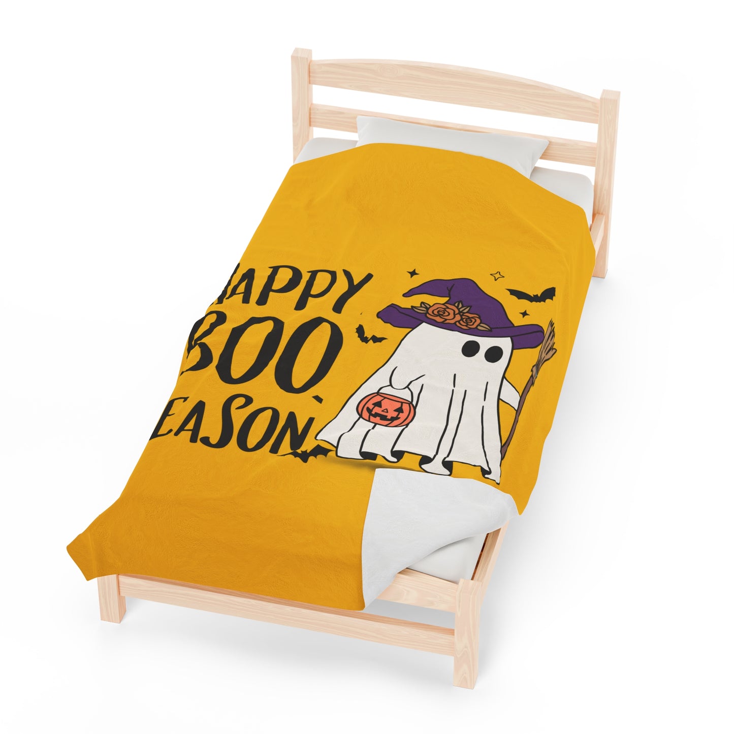 Velveteen Plush Blanket - Halloween - Little Ghost - 21-05