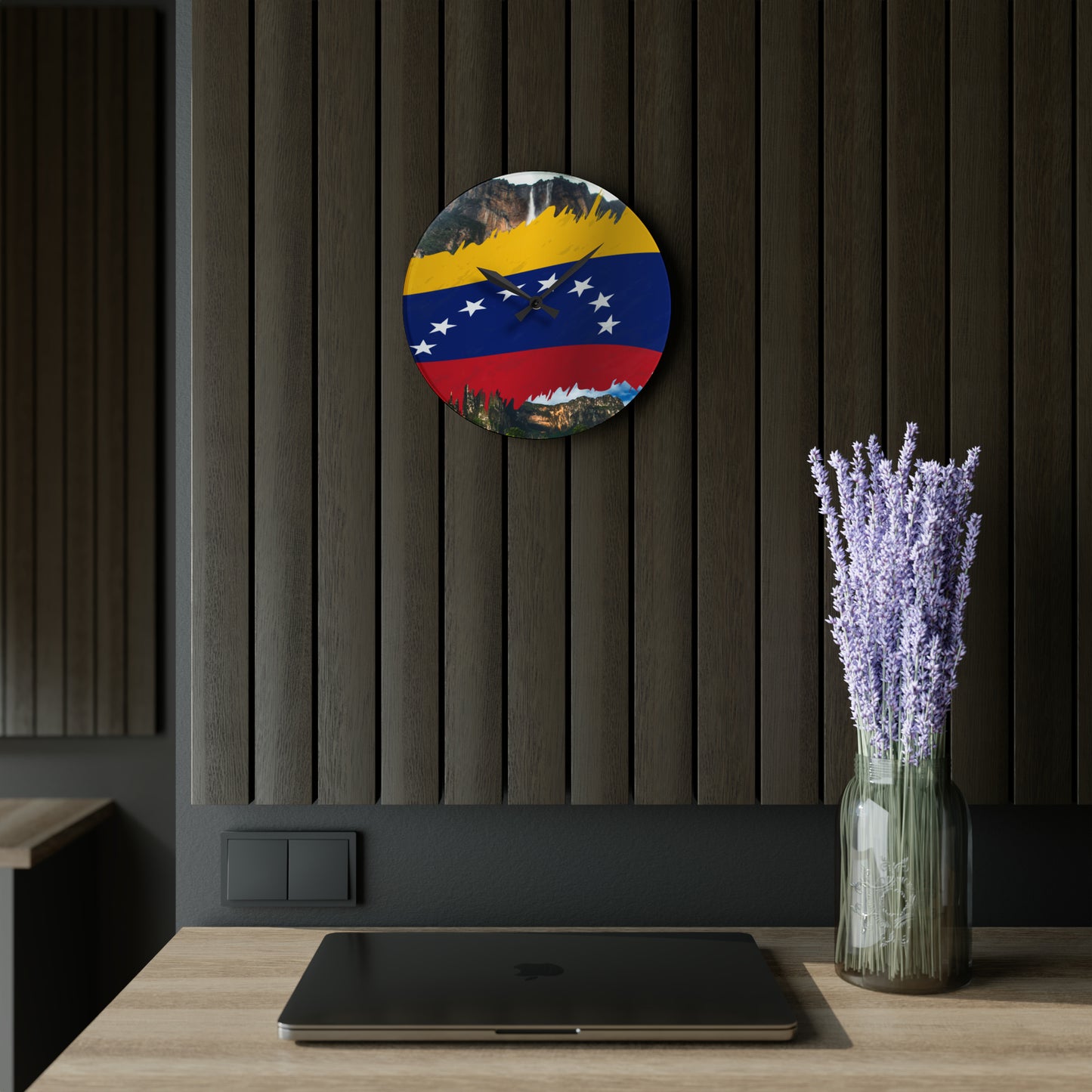 Reloj de pared acrílico - Bandera de Venezuela