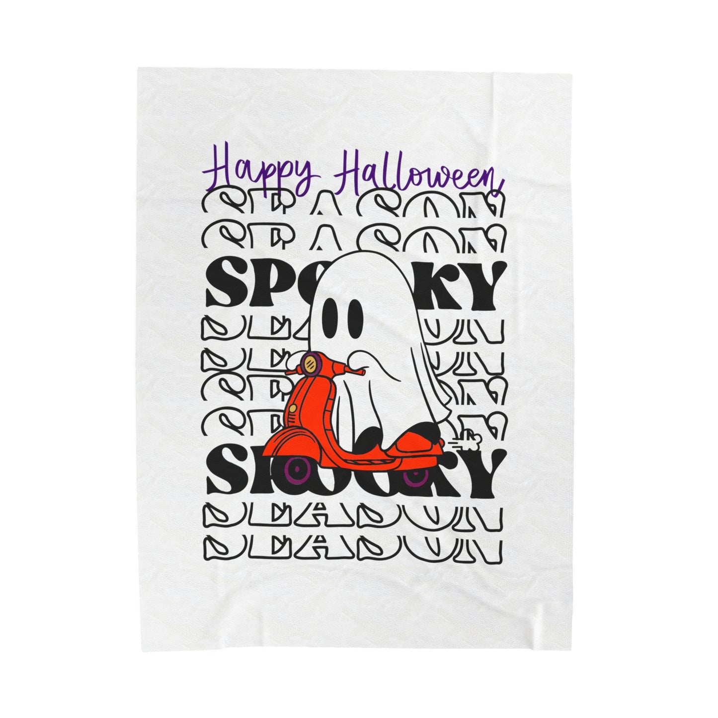 Couverture en peluche en velours - Halloween - Petit Fantôme - 09