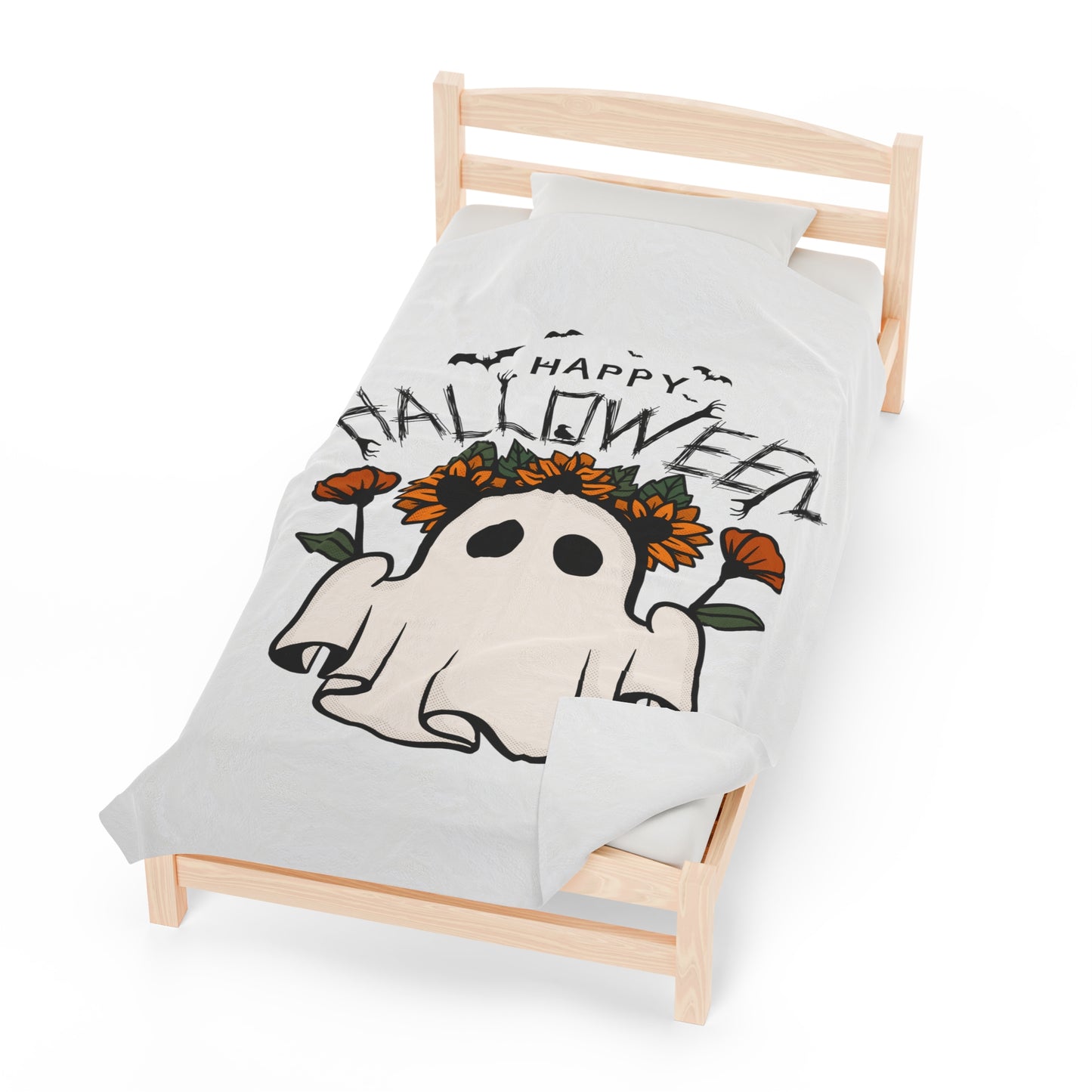 Couverture en peluche en velours - Halloween - Petit Fantôme - 03