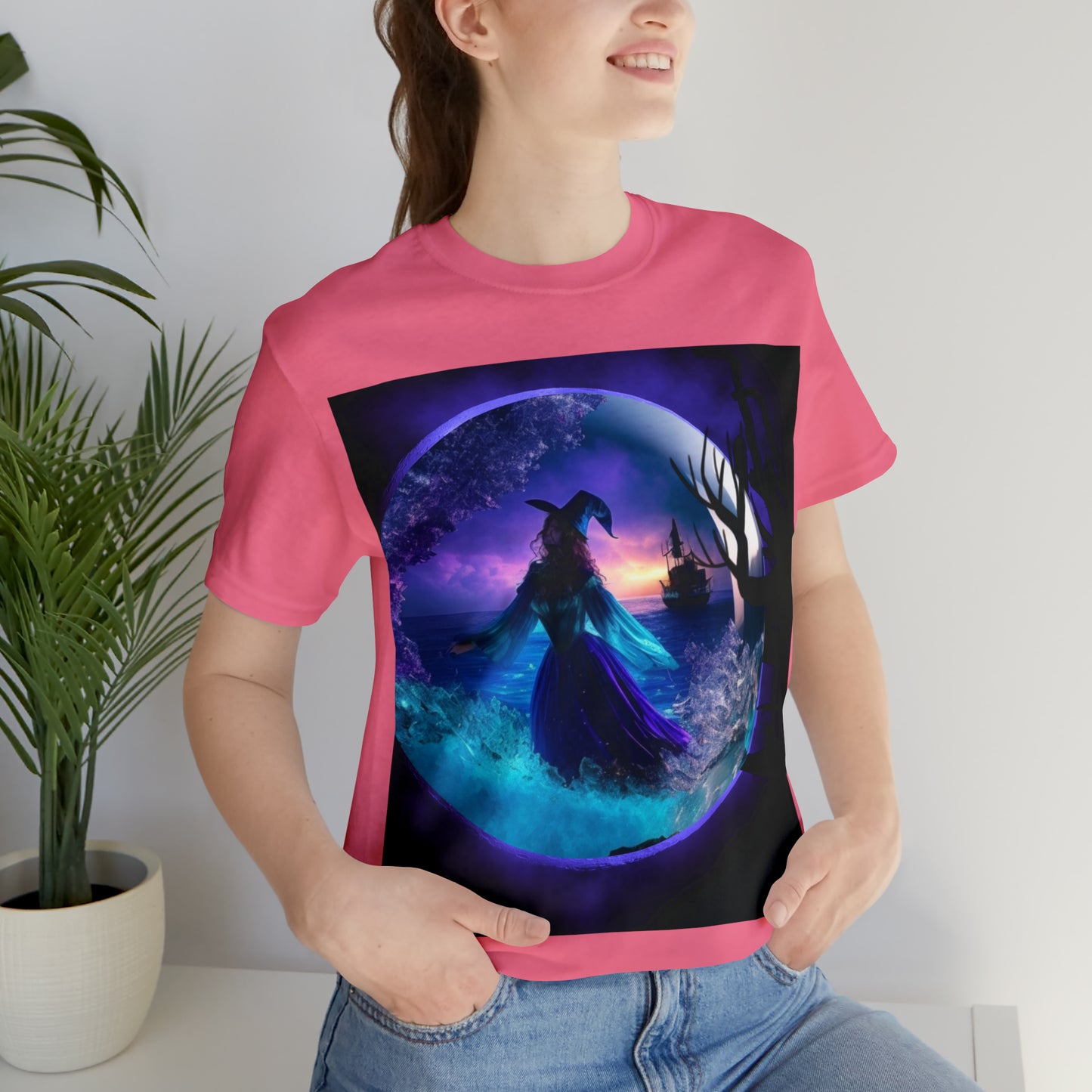 Camiseta de manga corta unisex Jersey - Halloween Witch AI - 02