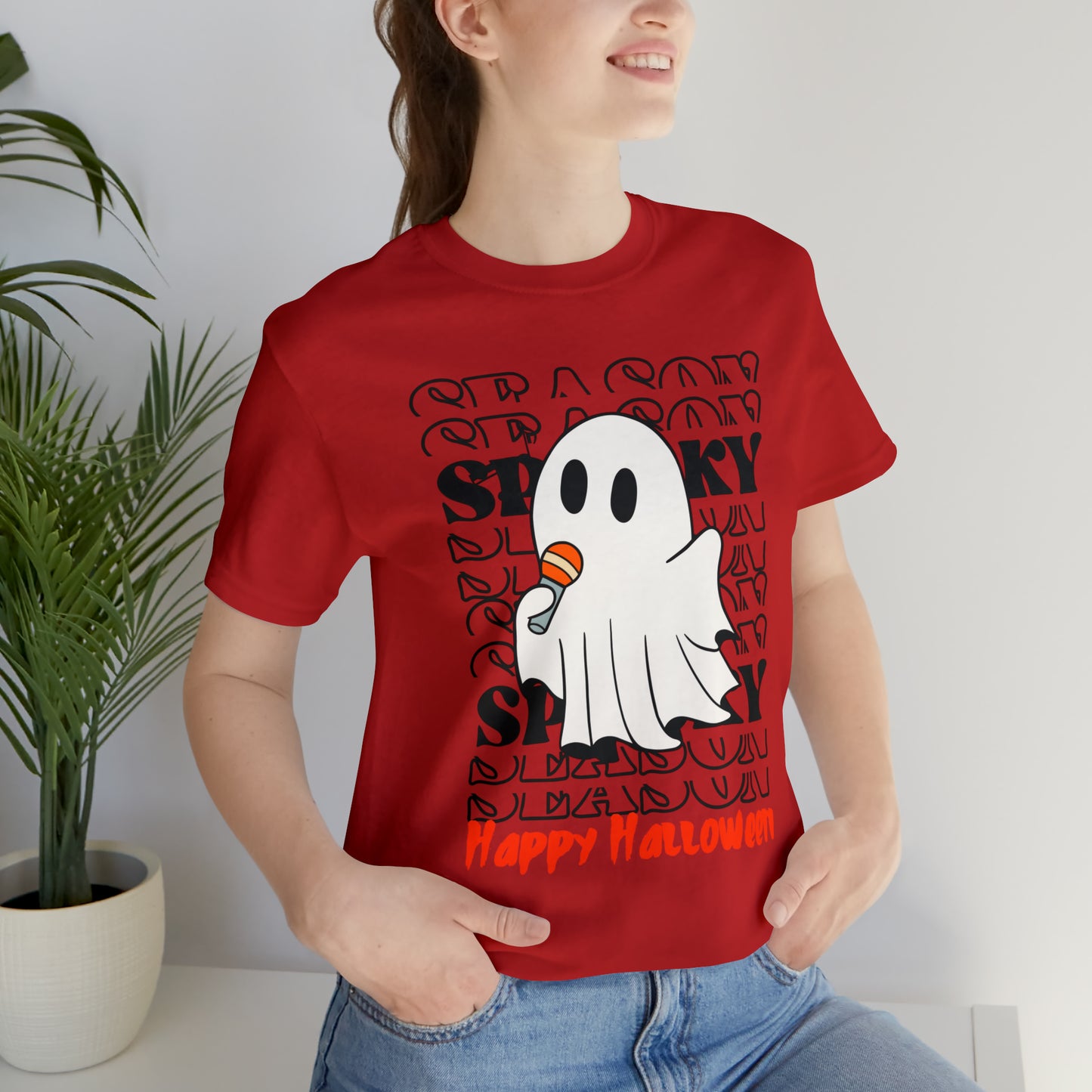 Camiseta de manga corta de jersey unisex - Halloween - Pequeño fantasma - 06
