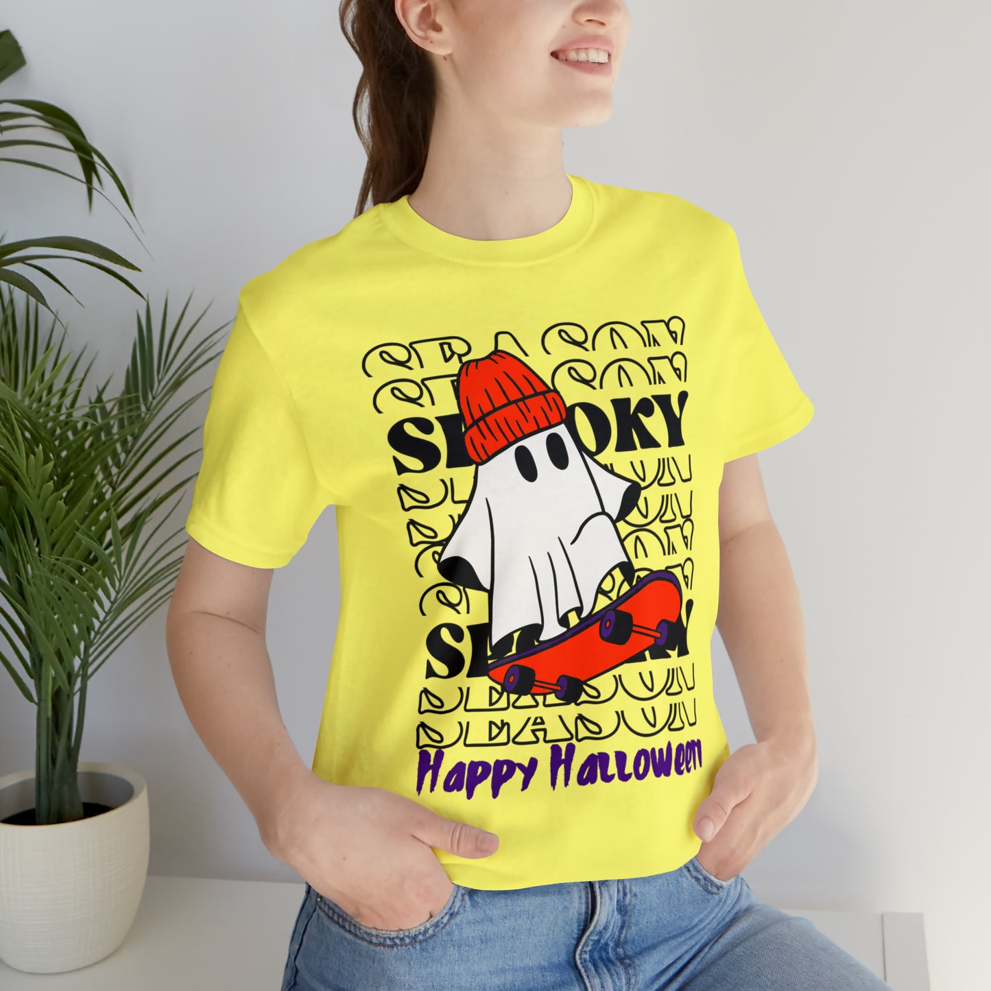 Camiseta de manga corta de jersey unisex - Halloween - Pequeño fantasma - 02