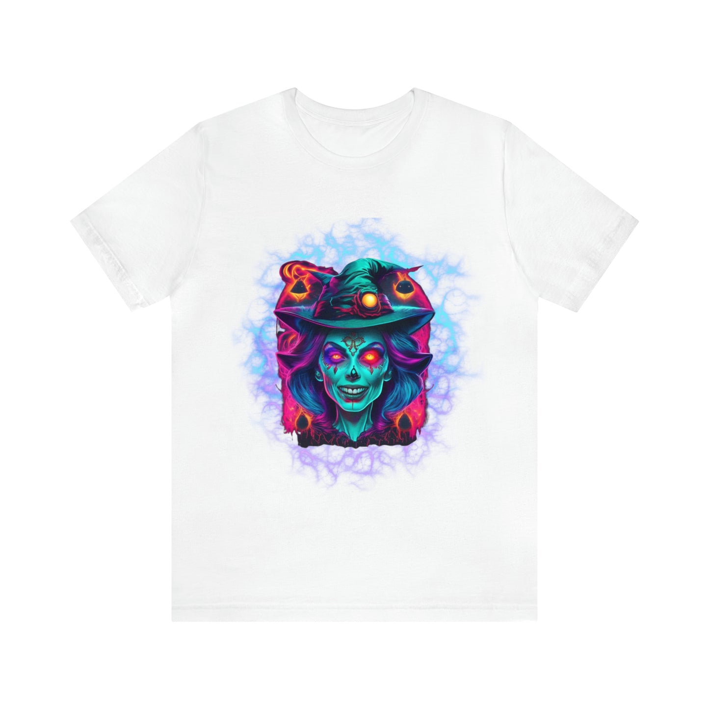Camiseta de manga corta unisex Jersey - Calaveras de brujas de Halloween - 02
