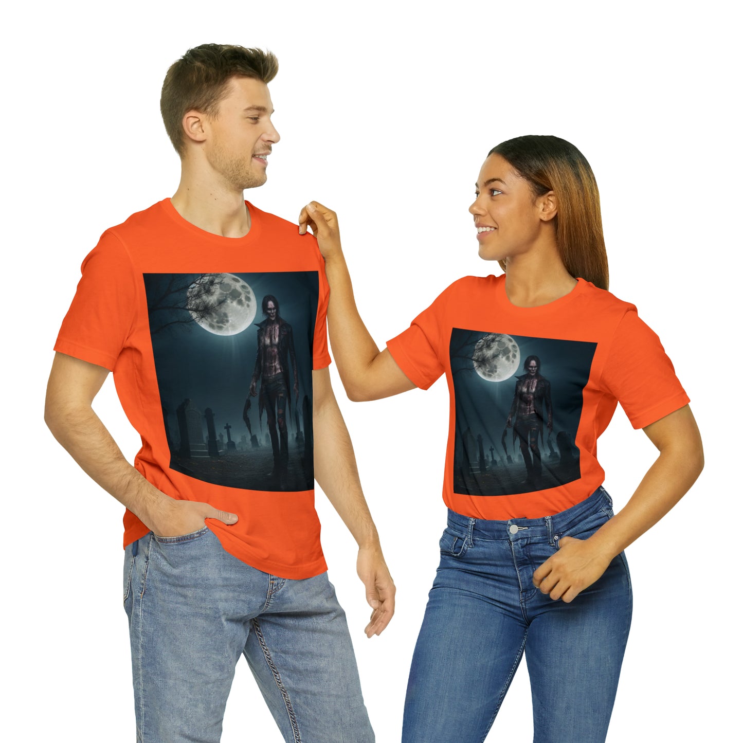 Camiseta de manga corta Unisex Jersey - Halloween Skeleton man AI - 04