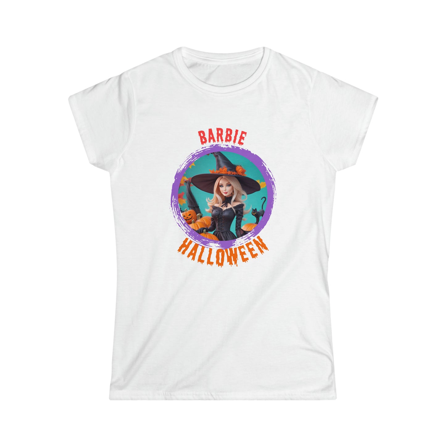 Tee-shirt Softstyle Femme - Halloween - Barbie sorcière - 02