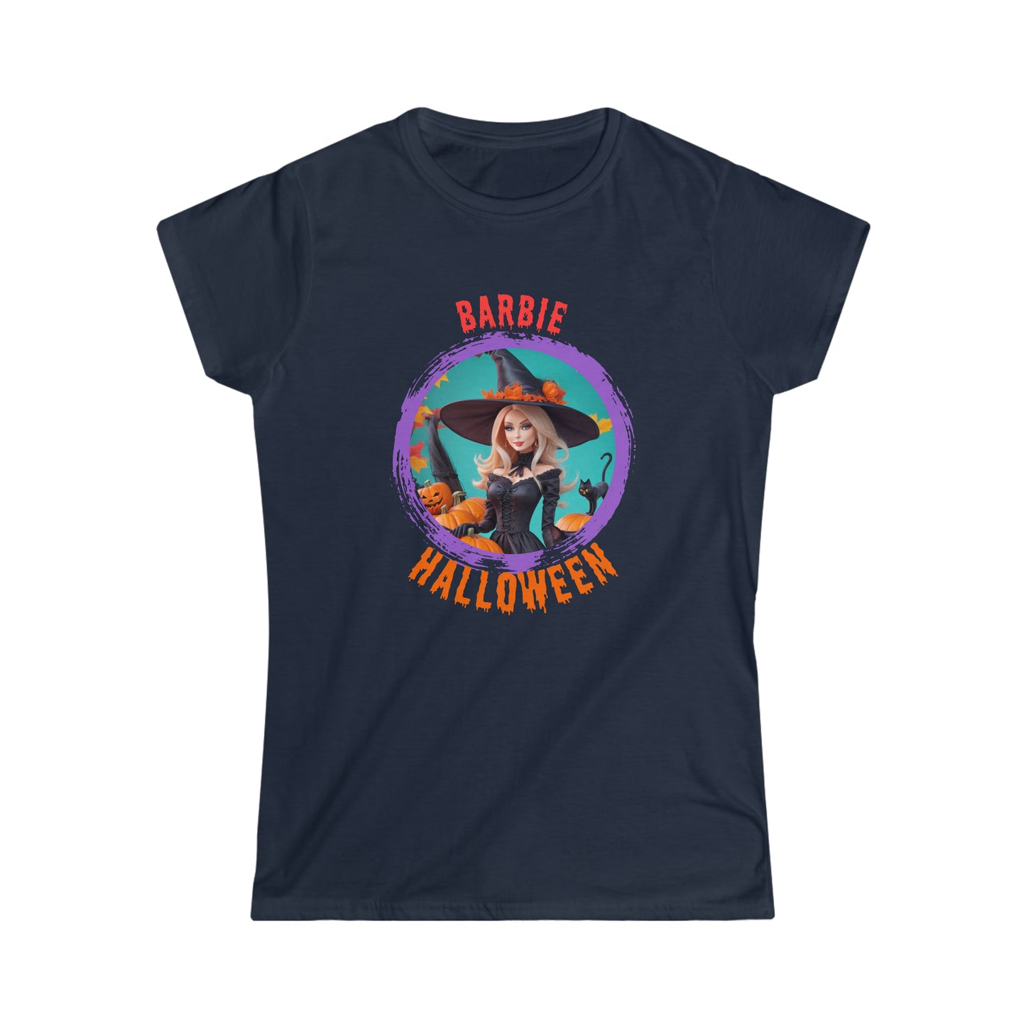 Tee-shirt Softstyle Femme - Halloween - Barbie sorcière - 02