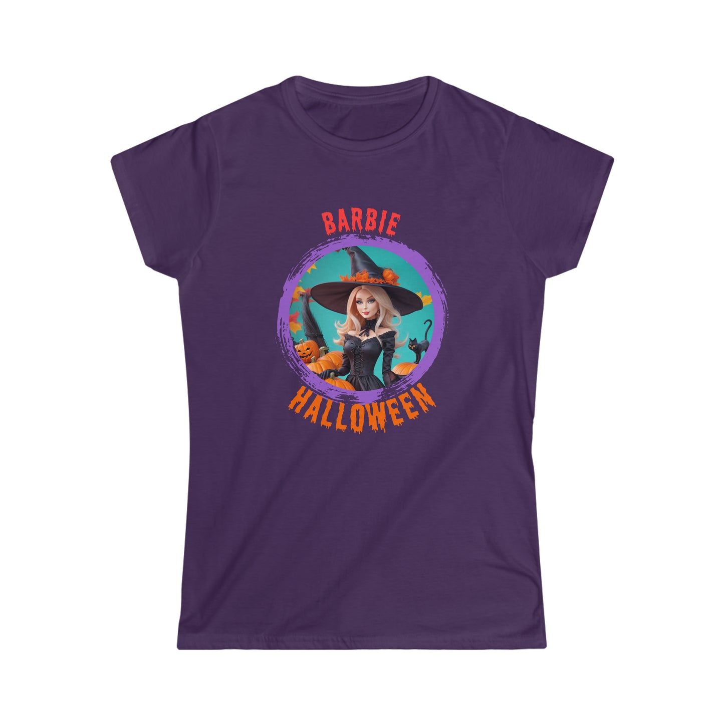 Tee-shirt Softstyle Femme - Halloween - Barbie sorcière - 02