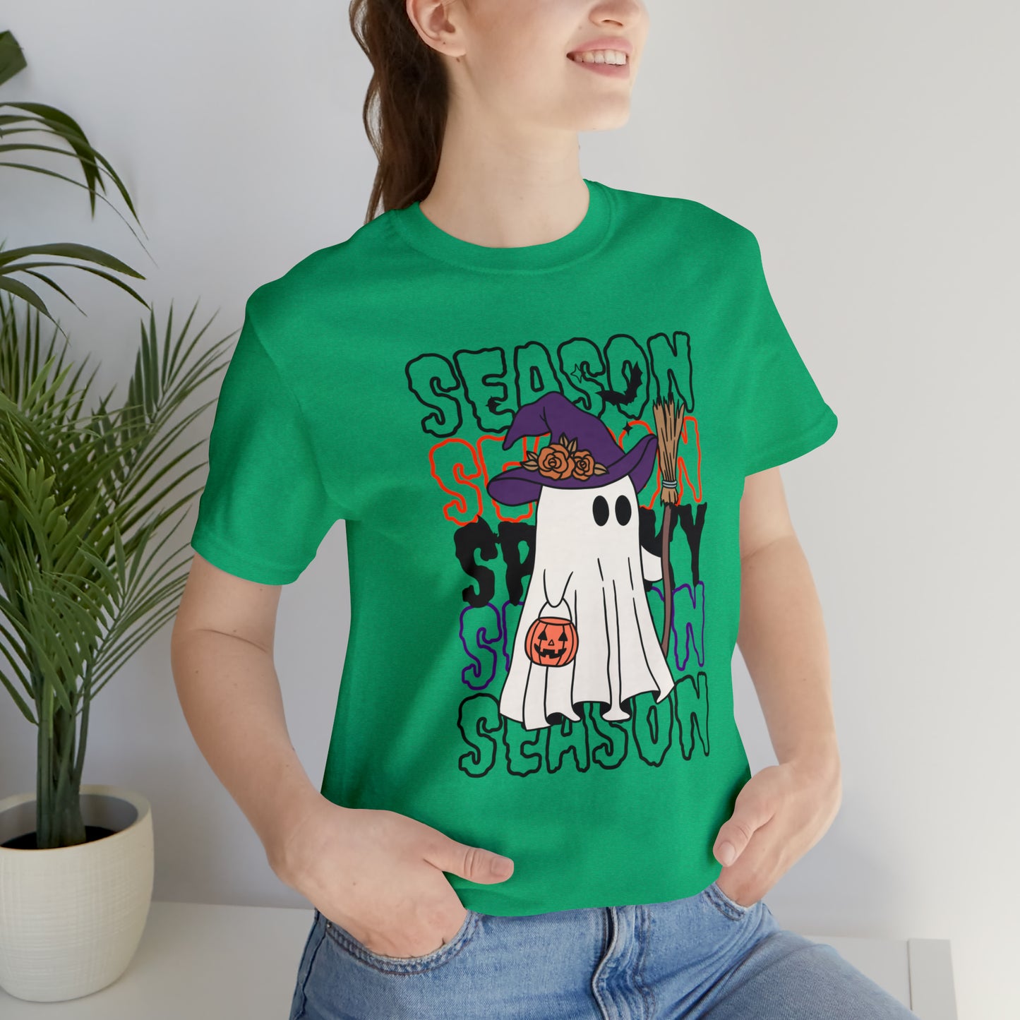 Camiseta de manga corta de jersey unisex - Halloween - Pequeño fantasma - 13