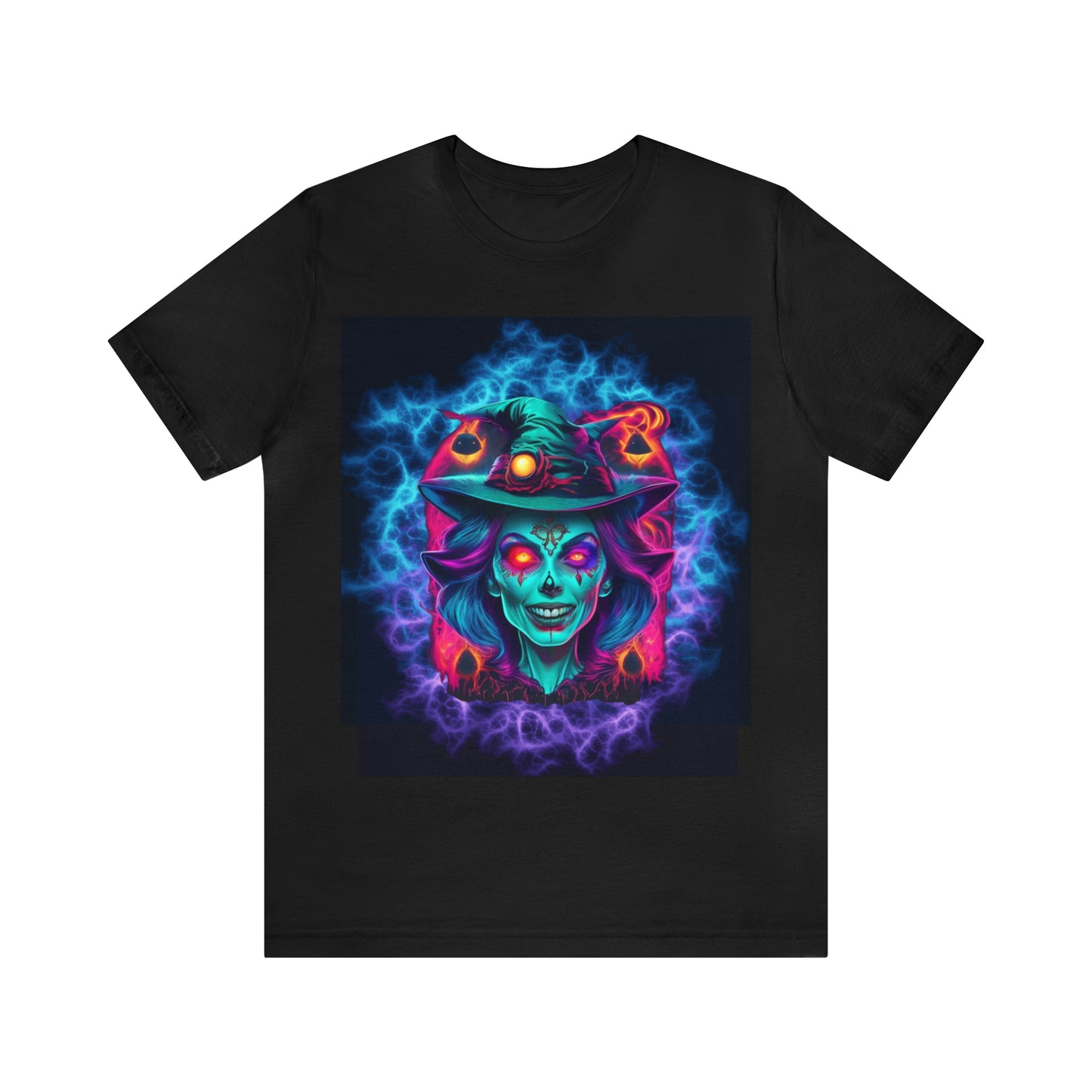 Unisex Jersey Short Sleeve Tee - Halloween Witch Skulls - 05