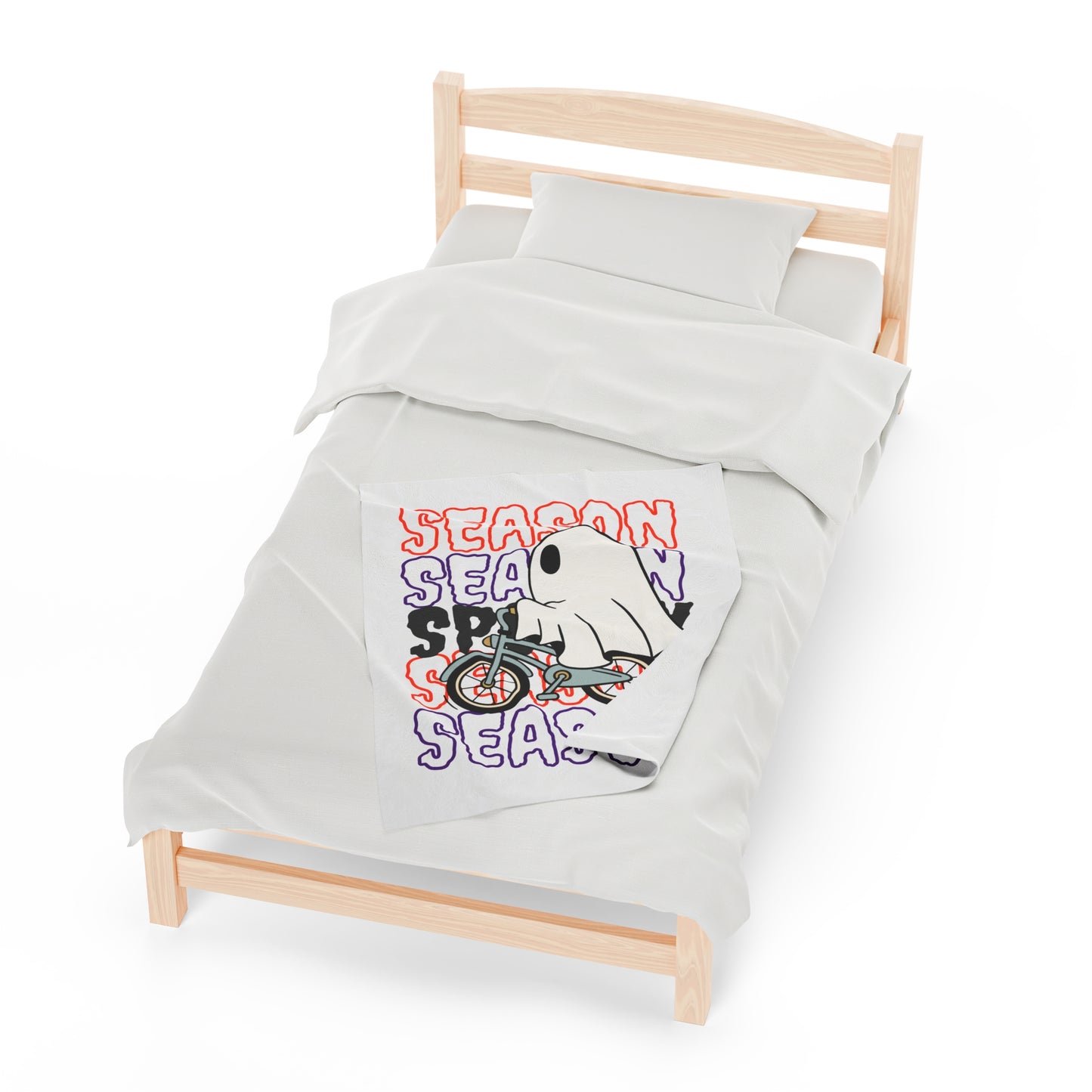 Couverture en Peluche en Velours - Halloween - Petit Fantôme - 18