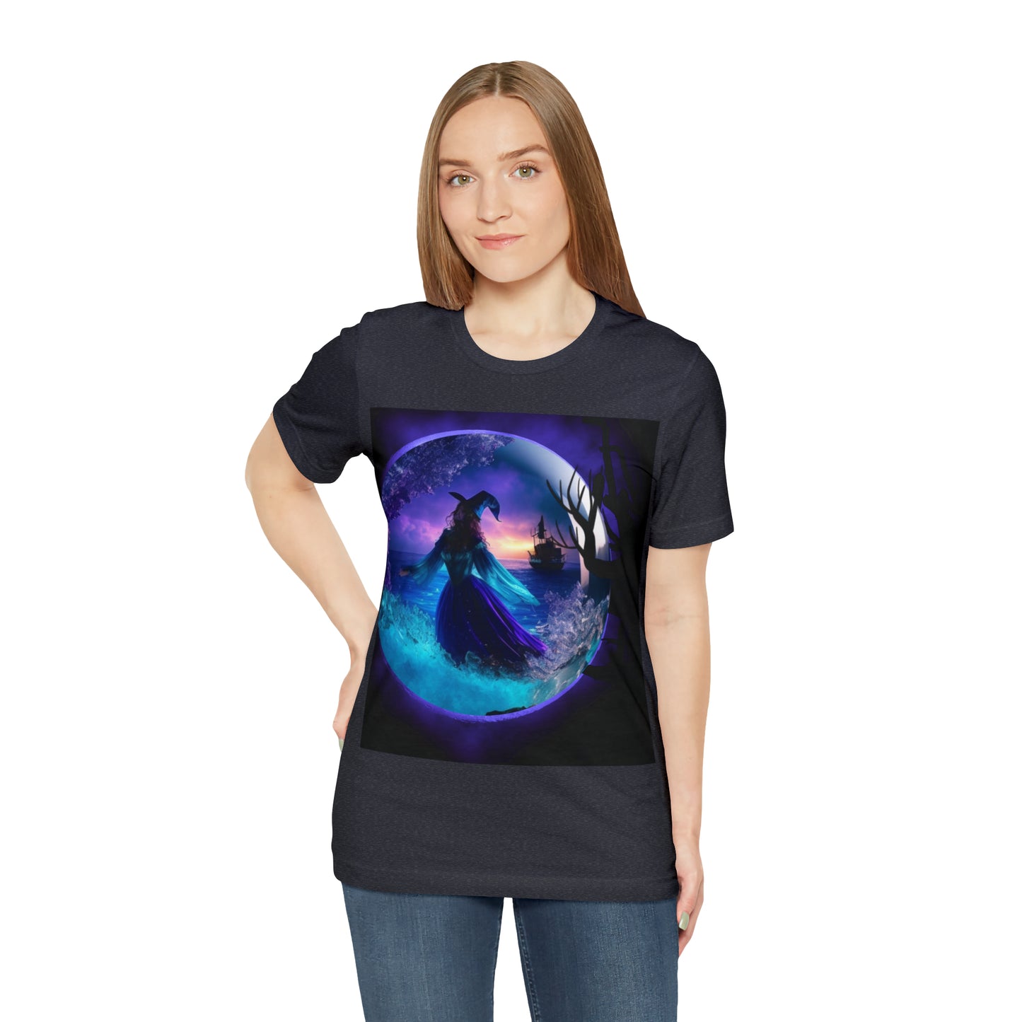 Camiseta de manga corta unisex Jersey - Halloween Witch AI - 02