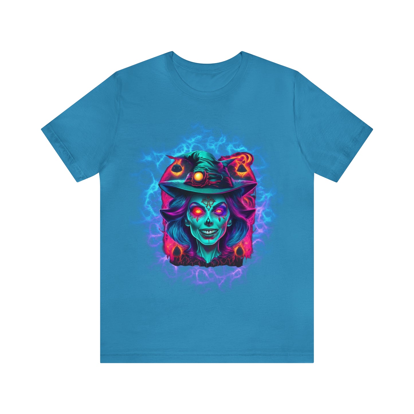 Camiseta de manga corta unisex Jersey - Calaveras de brujas de Halloween - 05