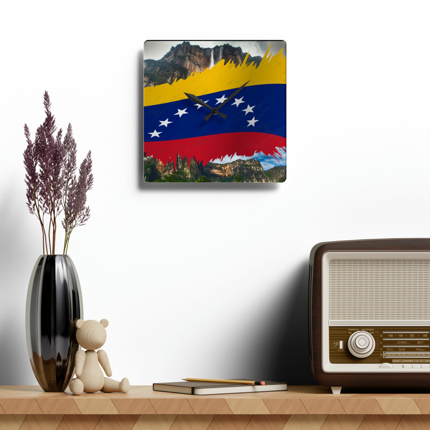 Reloj de pared acrílico - Bandera de Venezuela