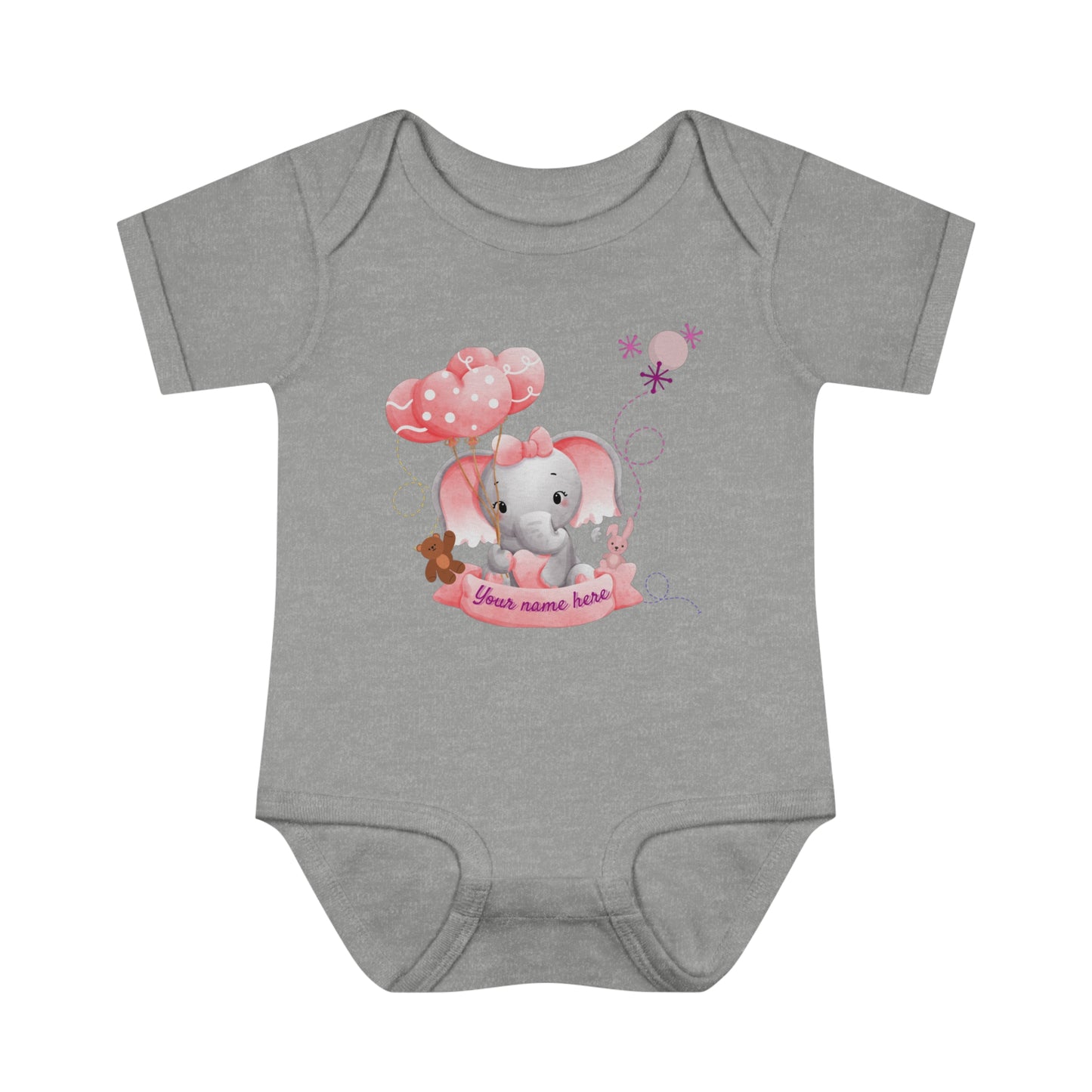 Body côtelé pour bébé - Bébé éléphant - Personnalisé - 02