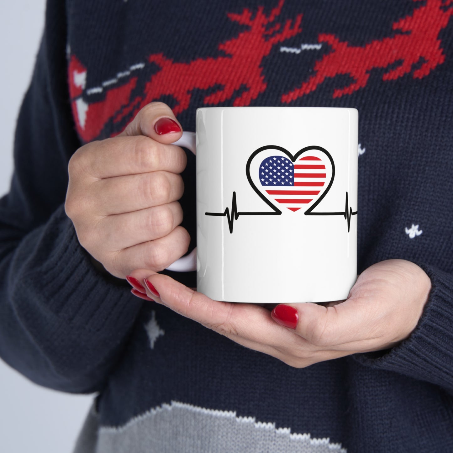 Taza de cerámica 11 oz - Bandera de Estados Unidos