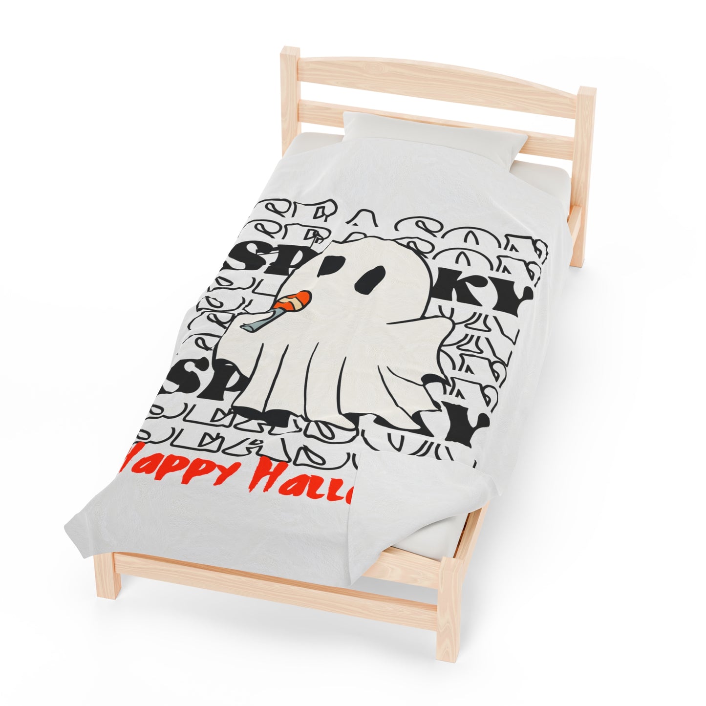 Couverture en peluche en velours - Halloween - Petit Fantôme - 06