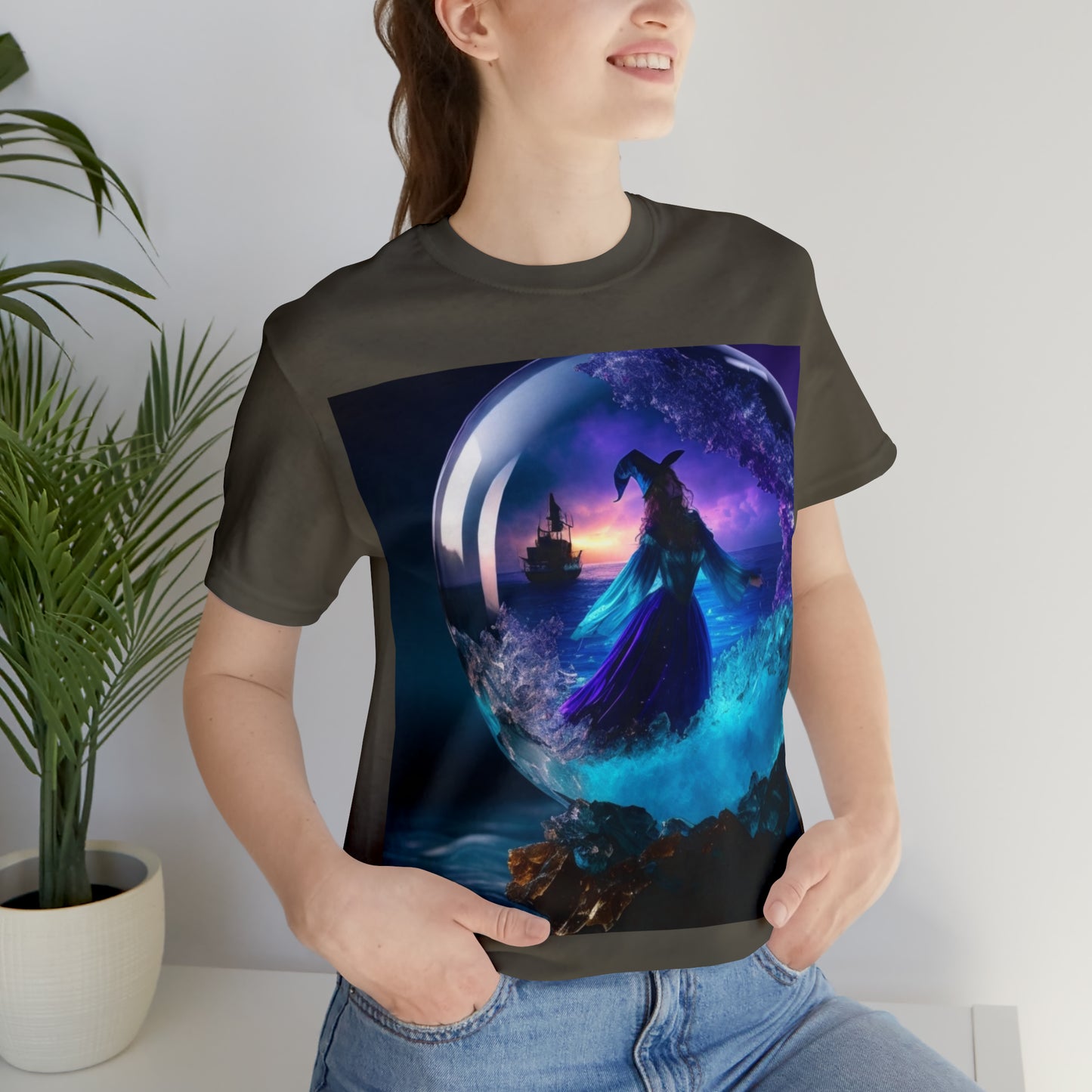 Camiseta de manga corta unisex Jersey - Halloween Witch AI - 01