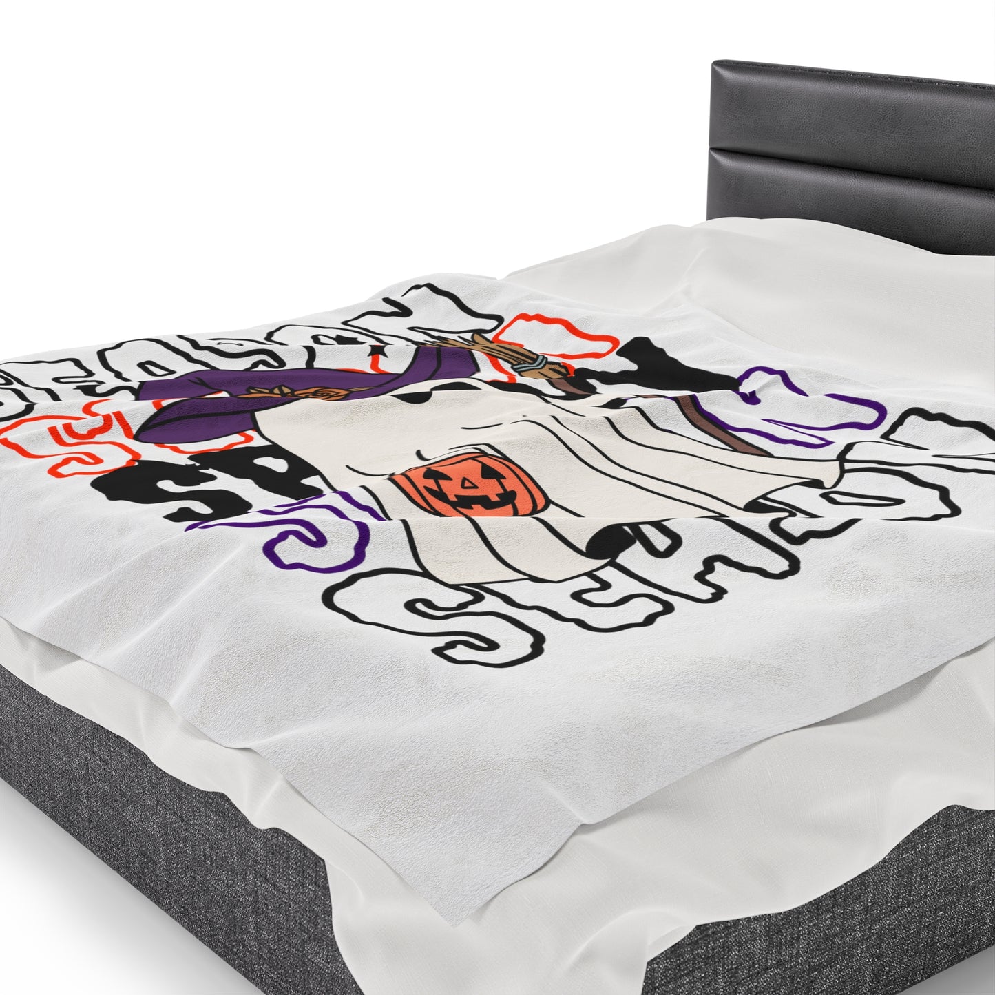 Couverture Peluche Velours - Halloween - Petit Fantôme - 13