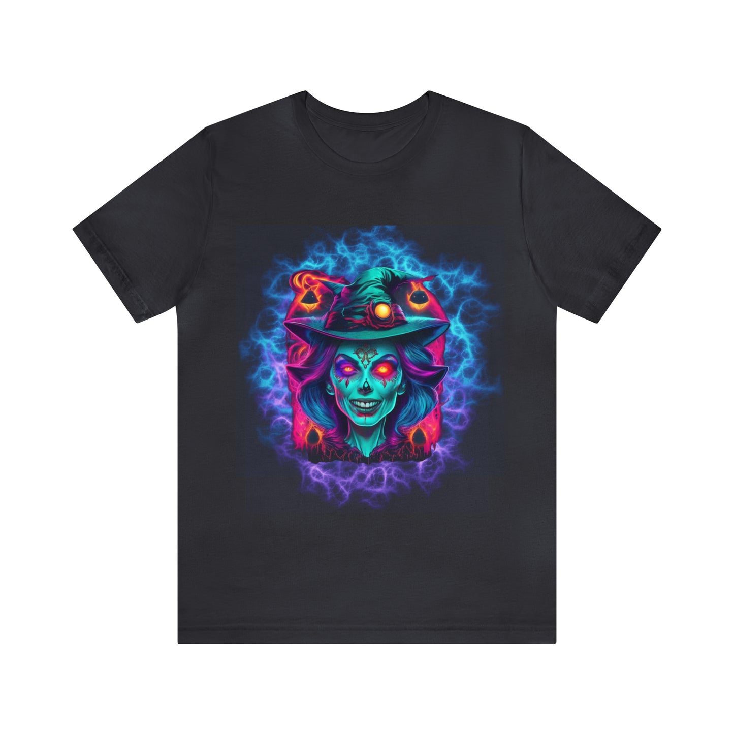 Camiseta de manga corta unisex Jersey - Calaveras de brujas de Halloween - 02