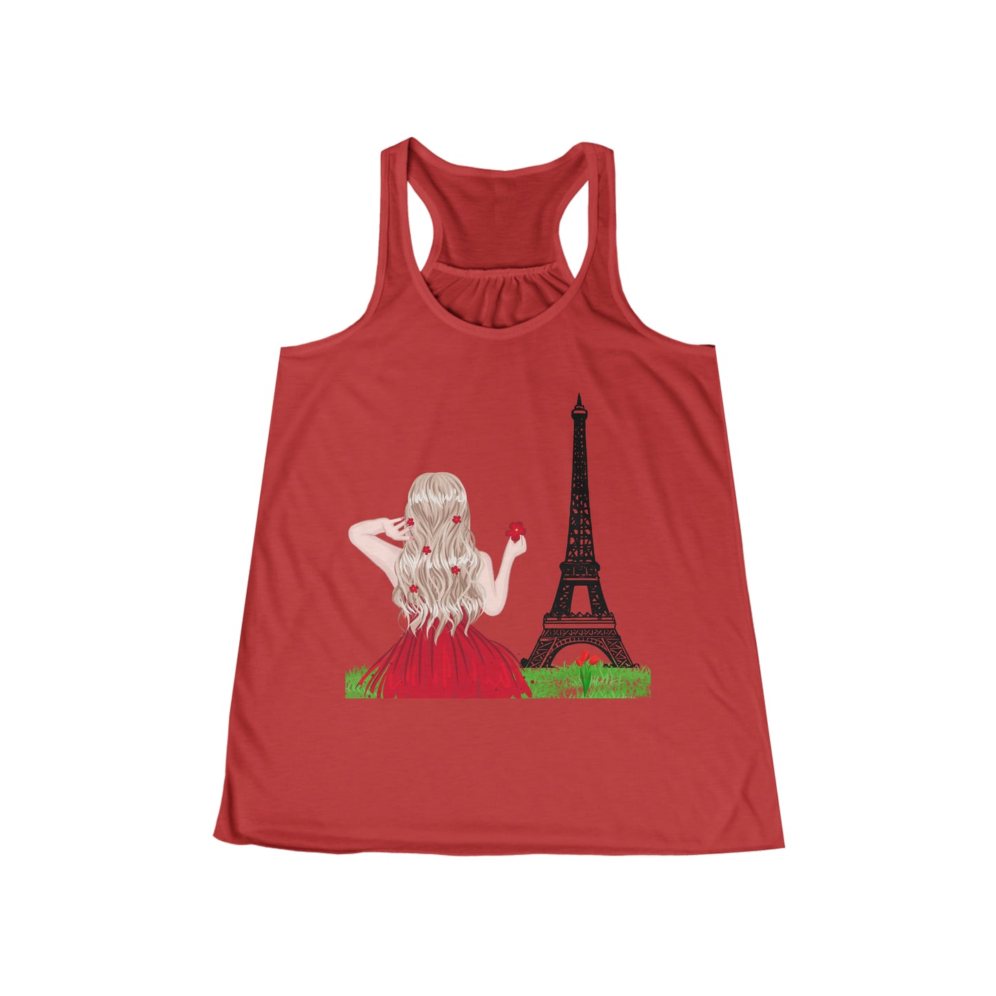 Camiseta sin mangas fluida con espalda cruzada para mujer - Girl in Paris