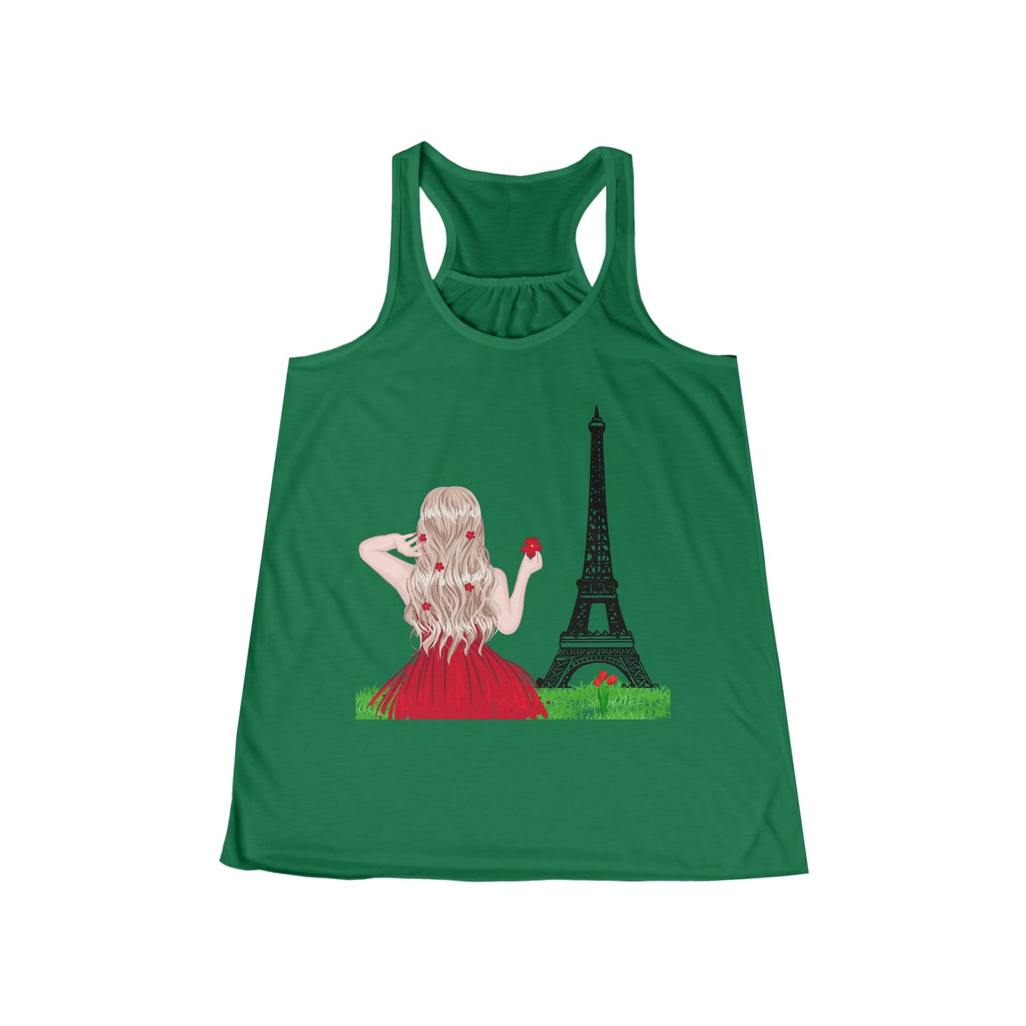 Camiseta sin mangas fluida con espalda cruzada para mujer - Girl in Paris