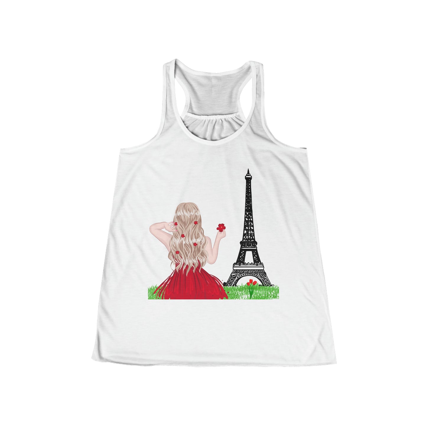 Camiseta sin mangas fluida con espalda cruzada para mujer - Girl in Paris