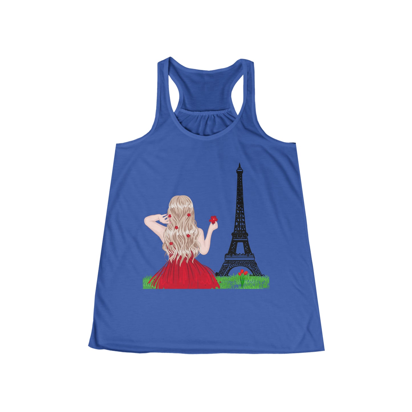 Camiseta sin mangas fluida con espalda cruzada para mujer - Girl in Paris